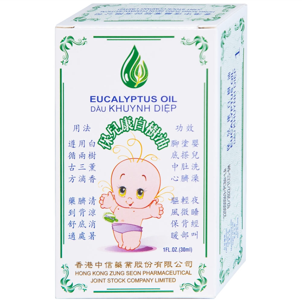 Hình ảnh Dầu Khuynh Diệp Eucalyptus Oil Hong Kong Zung Seon hỗ trợ điều trị cảm cúm, nghẹt mũi, đau bụng, giữ ấm (30ml)