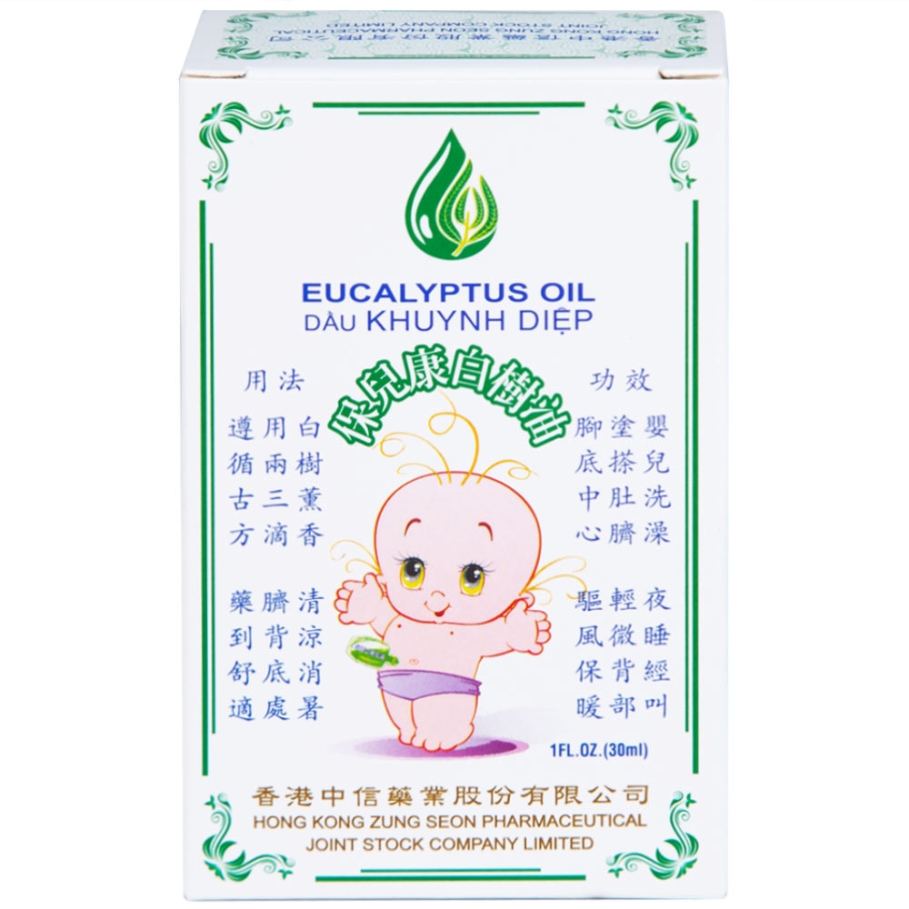 Hình ảnh Dầu Khuynh Diệp Eucalyptus Oil Hong Kong Zung Seon hỗ trợ điều trị cảm cúm, nghẹt mũi, đau bụng, giữ ấm (30ml)