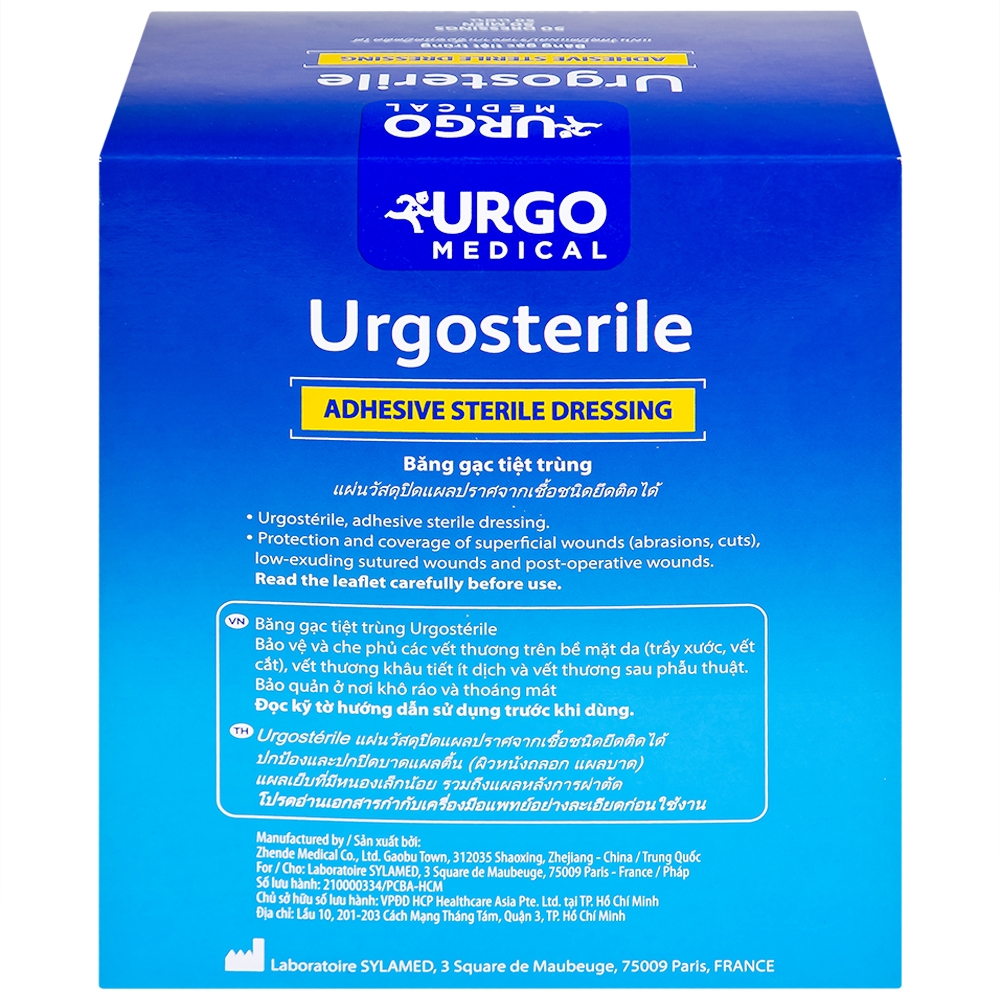 Hình ảnh Băng gạc tiệt trùng Urgosterile 10cm x 10cm bảo vệ vết trầy xước, vết cắt, vết thương (50 miếng)