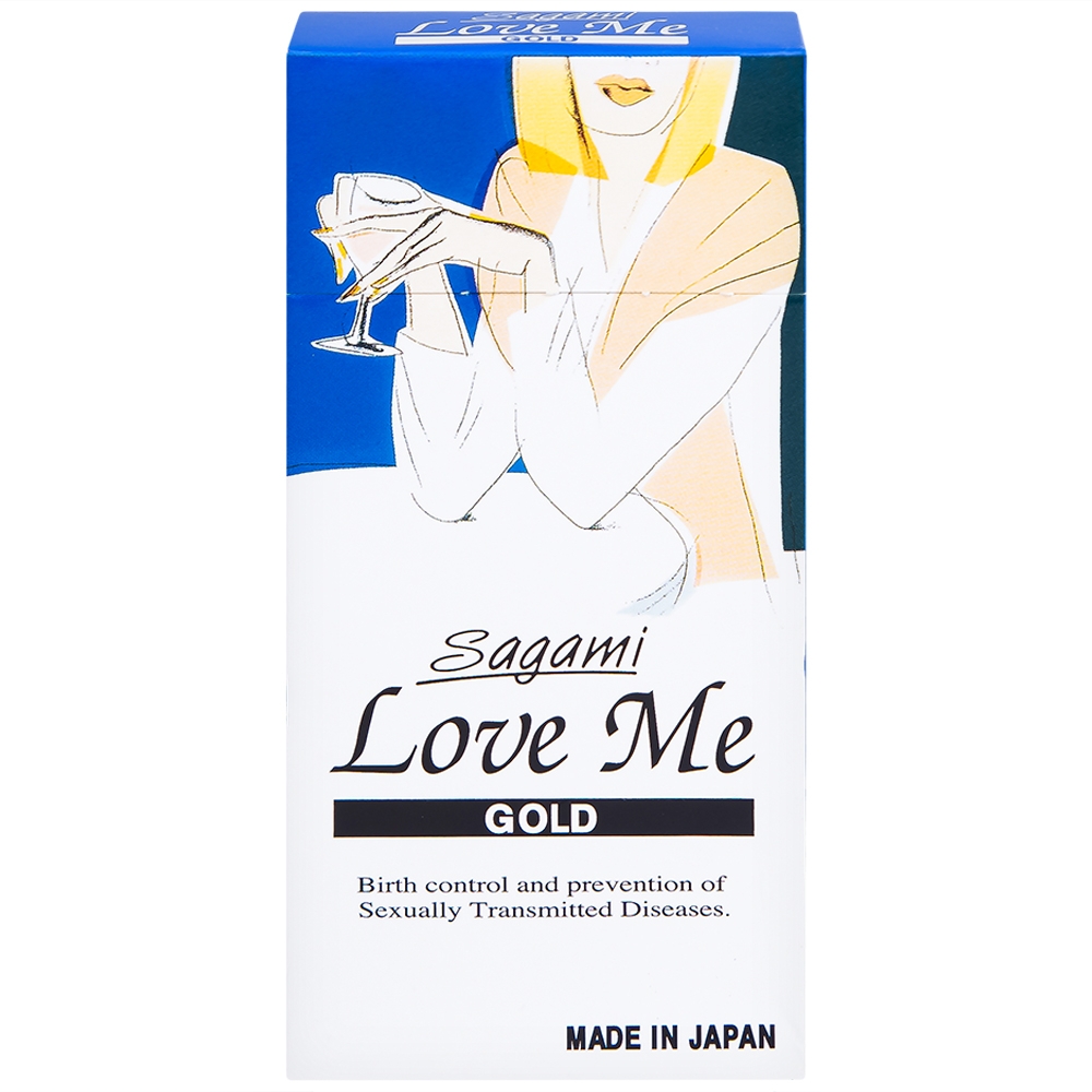 Hình ảnh Bao cao su Sagami Love Me Gold siêu mỏng, trơn, không màu không mùi (10 cái)