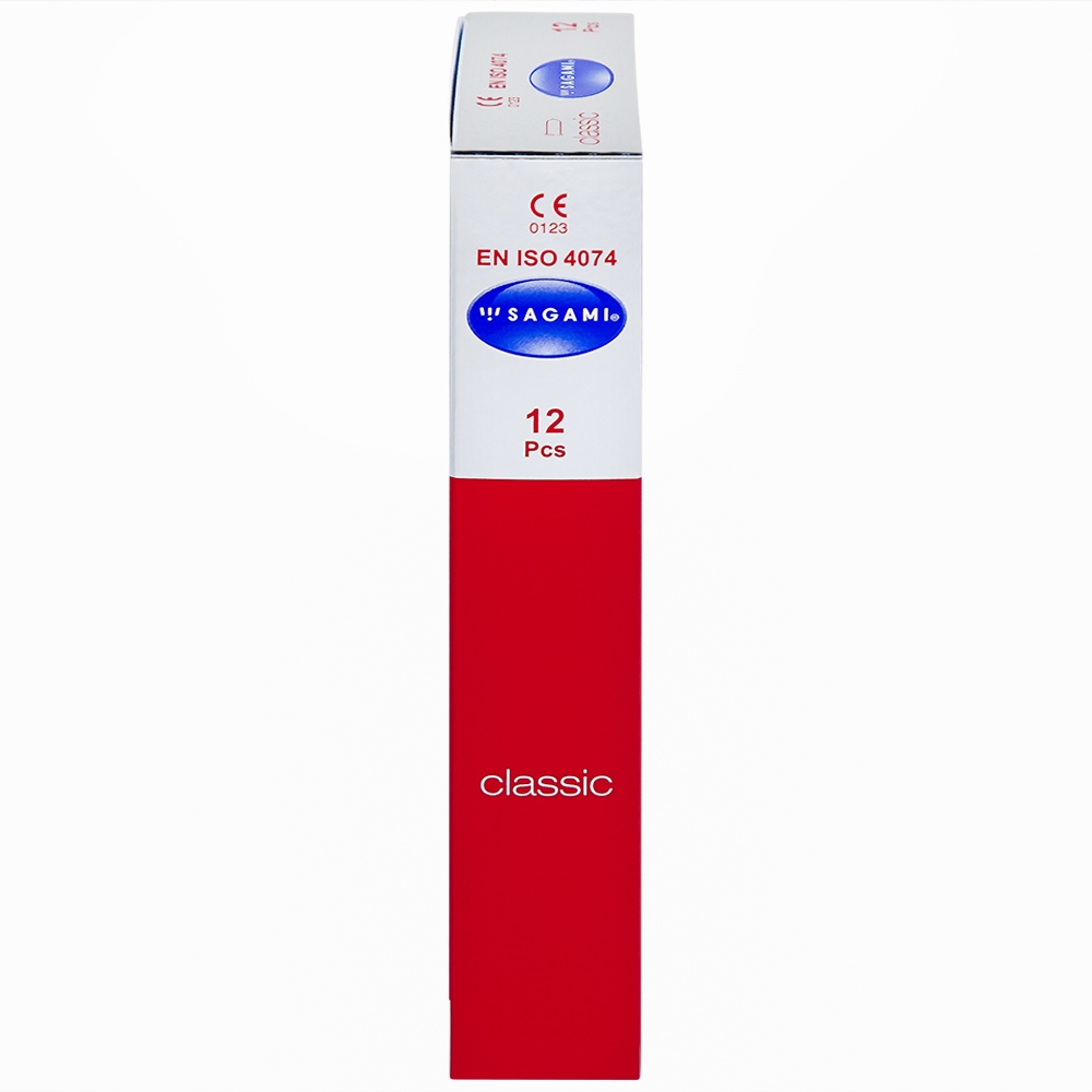Hình ảnh Bao cao su Sagami Classic siêu mỏng, nhiều chất bôi trơn, không mùi (12 cái)