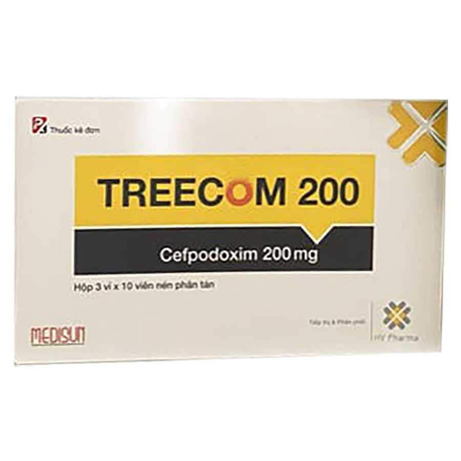 Hình ảnh Thuốc Treecom 200 Medisun điều trị nhiễm khuẩn đường hô hấp (3 vỉ x 10 viên)