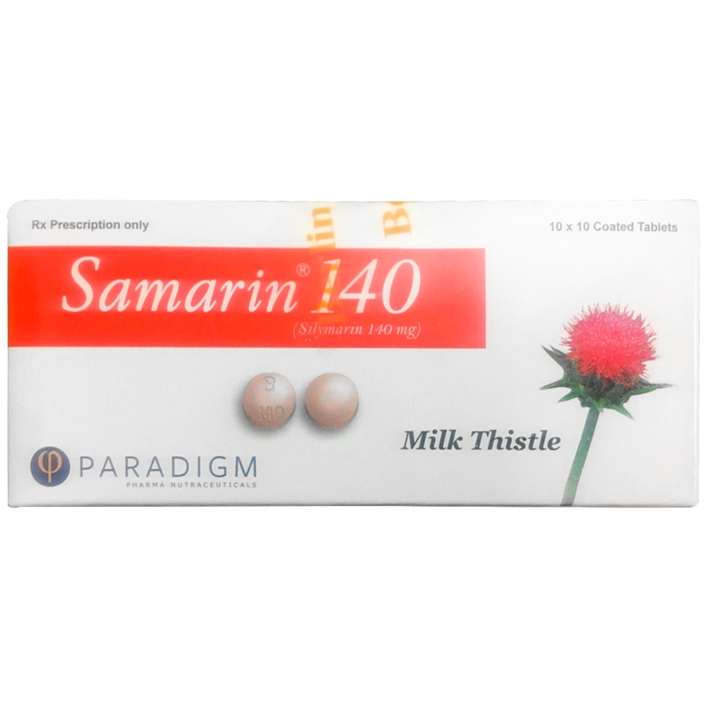 Hình ảnh Thuốc Samarin 140 Paradigm điều trị viêm gan, xơ gan, bệnh gan do rượu, tổn thương gan (10 vỉ x 10 viên)