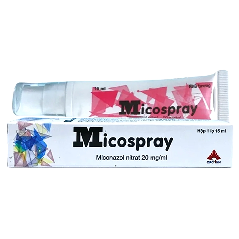Hình ảnh Thuốc Micospray 20mg/ml CPC1HN điều trị nấm bàn chân, nấm da đùi (15ml)