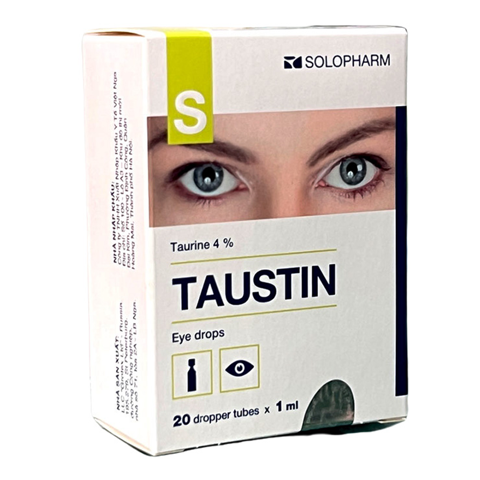 Hình ảnh Dung dịch nhỏ mắt Taustin 4% Solopharm cải thiện khô mắt, mỏi mắt (20 ống x 1ml)