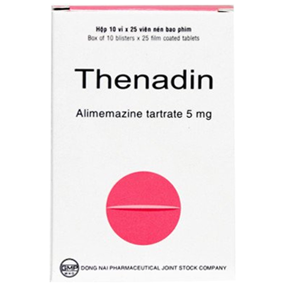 Hình ảnh Thuốc Thenadin 5mg DonaiPharm điều trị tình trạng dị ứng, mất ngủ, ho khan (10 vỉ x 25 viên)