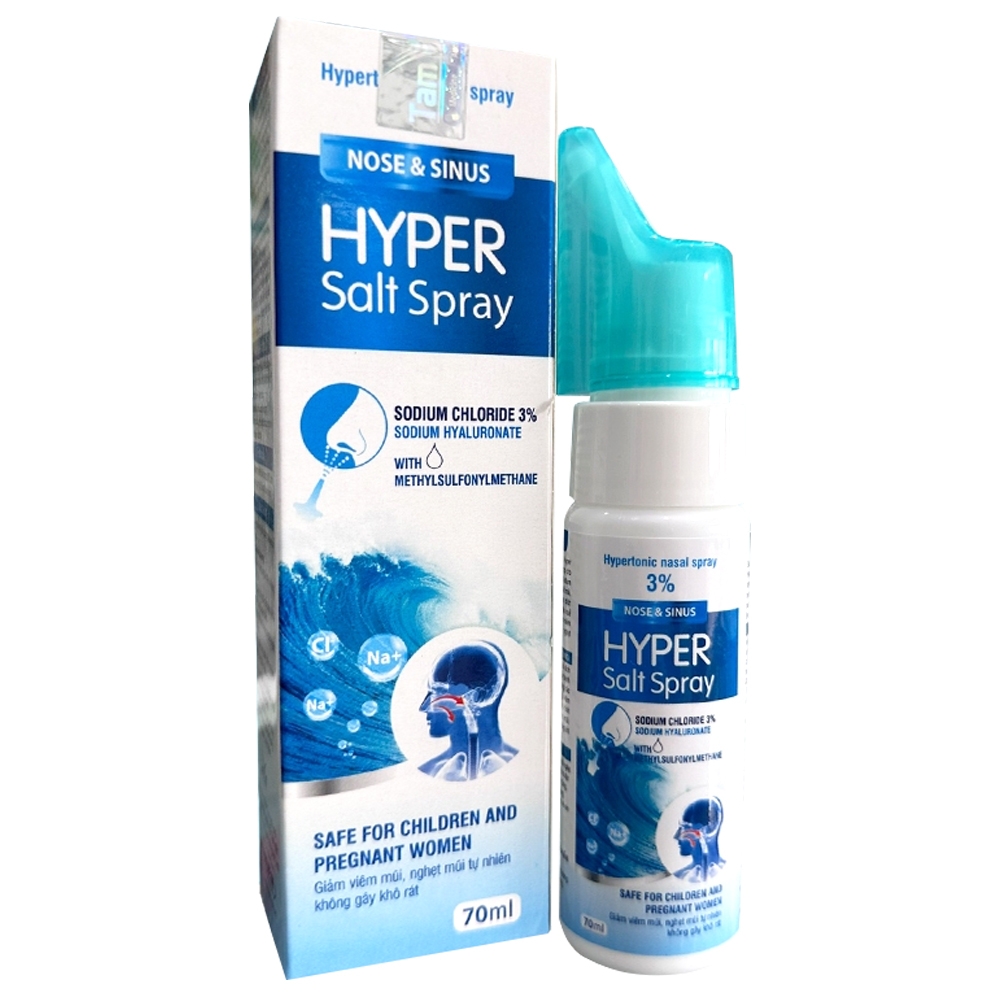 Hình ảnh Dung dịch xịt mũi ưu trương 3% Hyper Salt Spray 70ml Hải Dương giảm sung huyết mũi, tăng độ ẩm trong mũi
