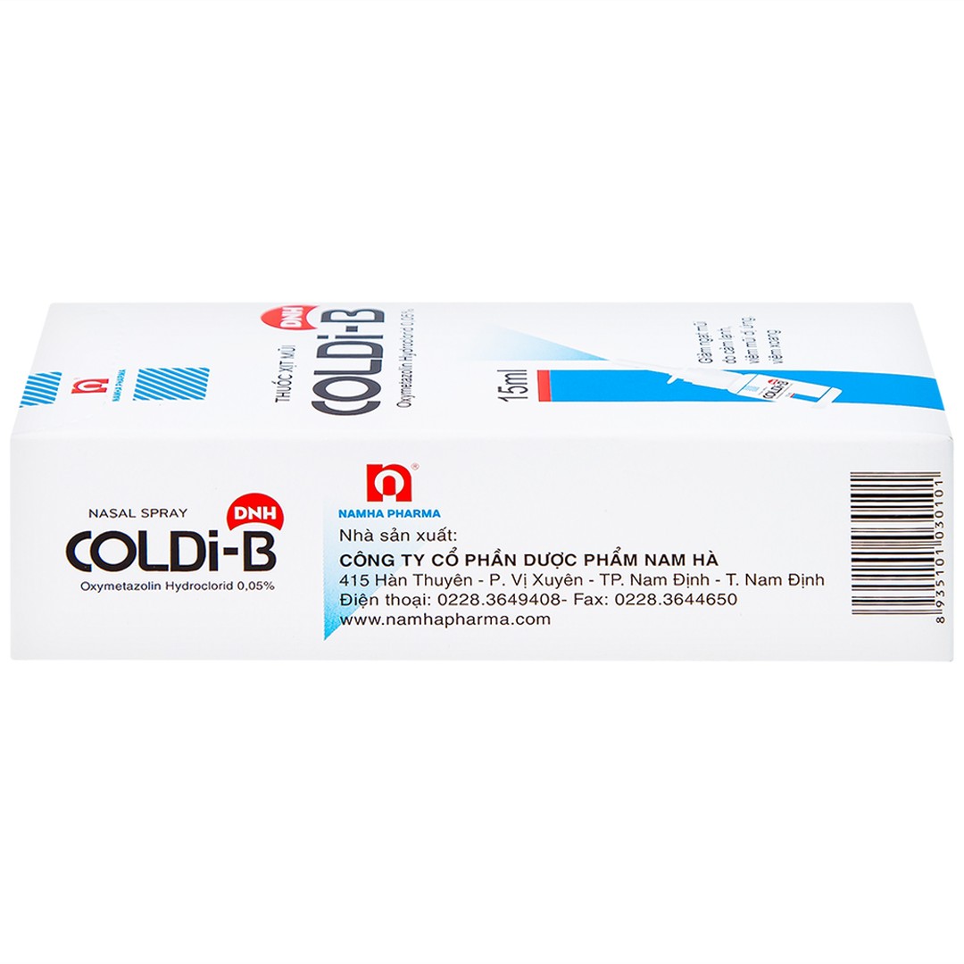 Coldib: Thuốc xịt mũi giảm triệu chứng ngạt mũi, sổ mũi (15ml)