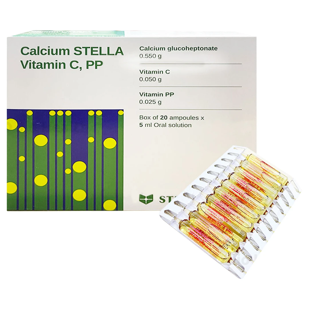 Calcium 5Ml Stella: Thuốc bổ sung canxi trị còi xương