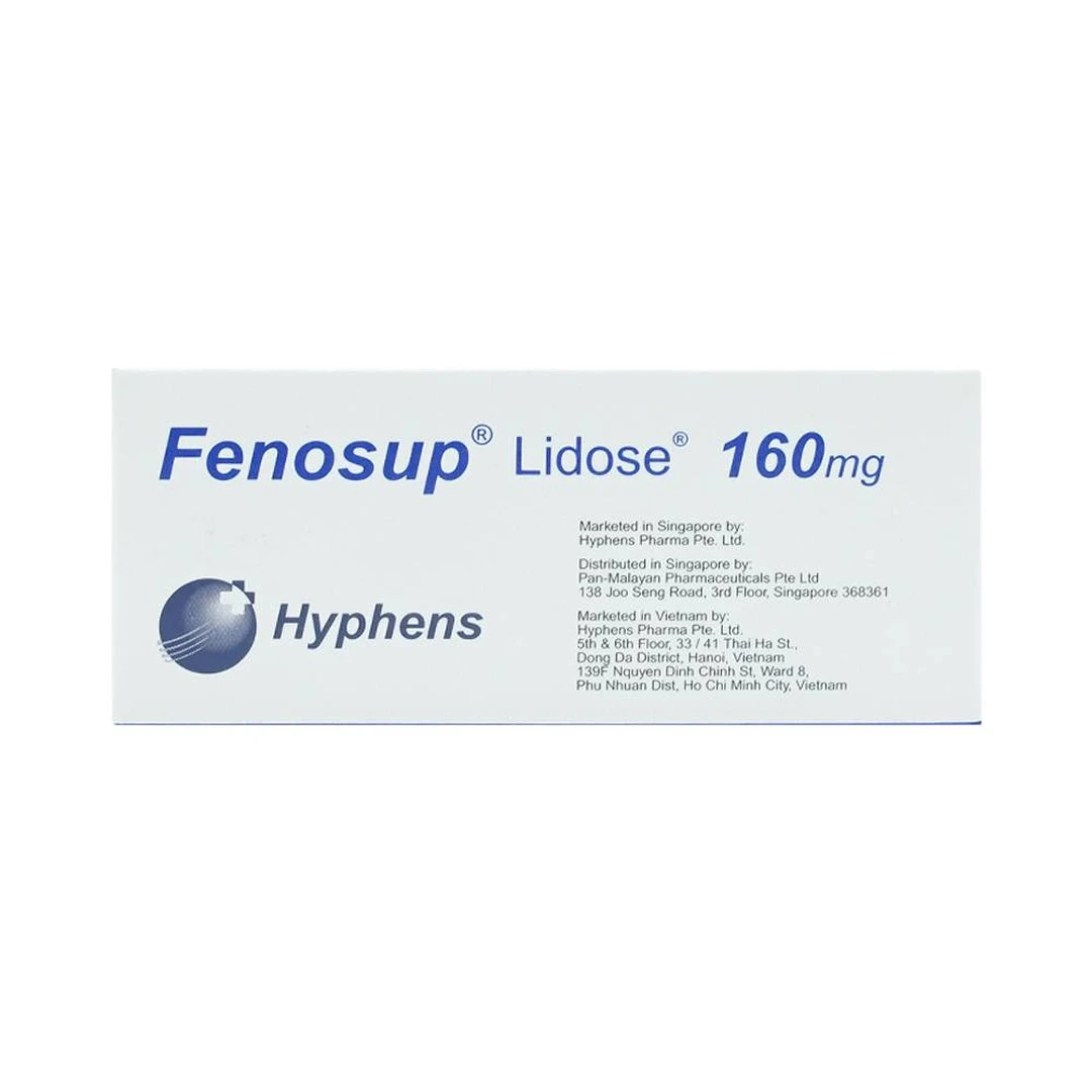 Thuốc Fenosup 160mg Hyphens trị tăng cholesterol máu (3 vỉ x 10 viên)