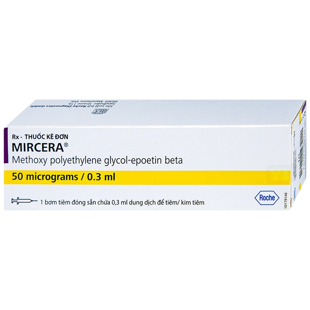 Thuốc tiêm Mircera 50mcg/0.3ml điều trị bệnh thiếu máu (1 cây)