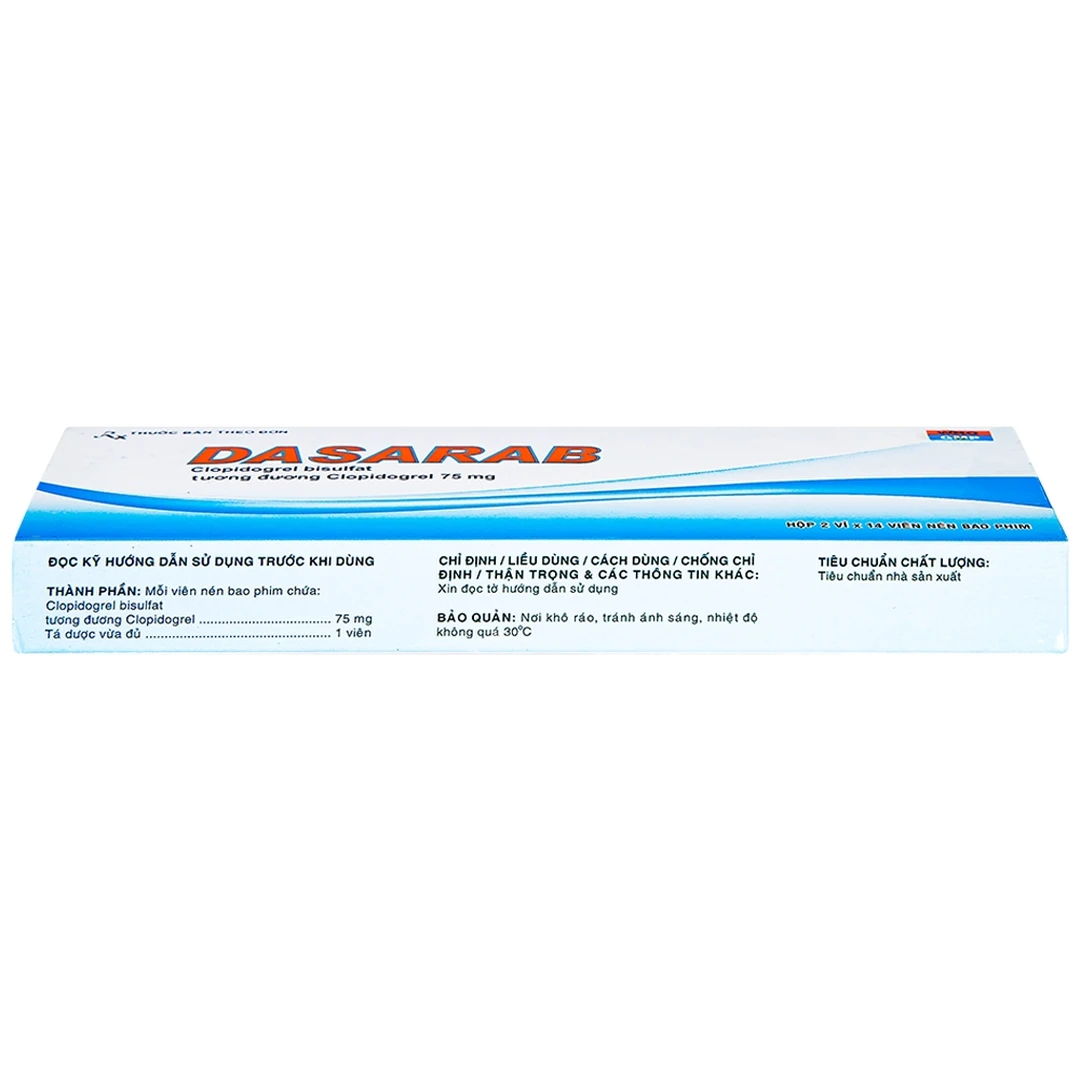 Thuốc Dasarab 75Mg trị hội chứng mạch vành cấp