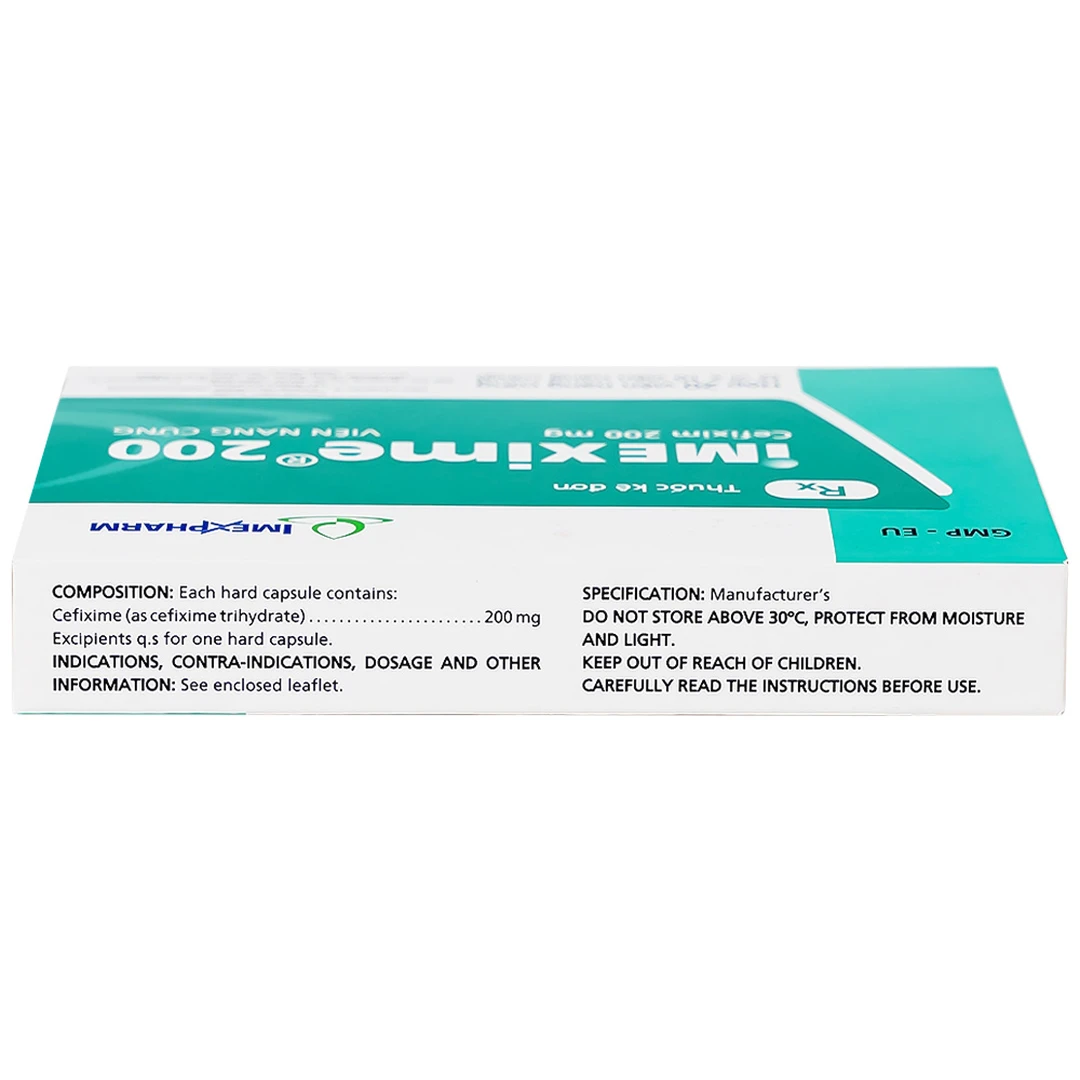 Thuốc Imexime 200 điều trị nhiễm khuẩn đường tiết niệu (2 vỉ x 10 viên)