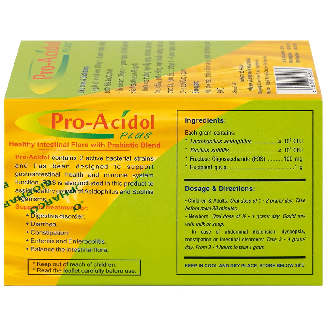 Thuốc Pro-Acidol Plus 50g Biopharco điều trị rối loạn tiêu hóa, viêm ...