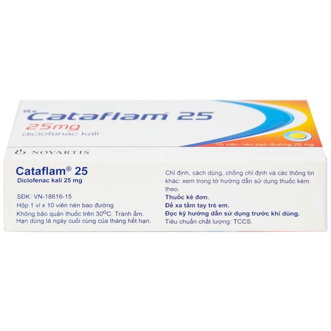 Cataflam 25mg | Thuốc đau bụng kinh màu hồng (vỉ 10 viên)