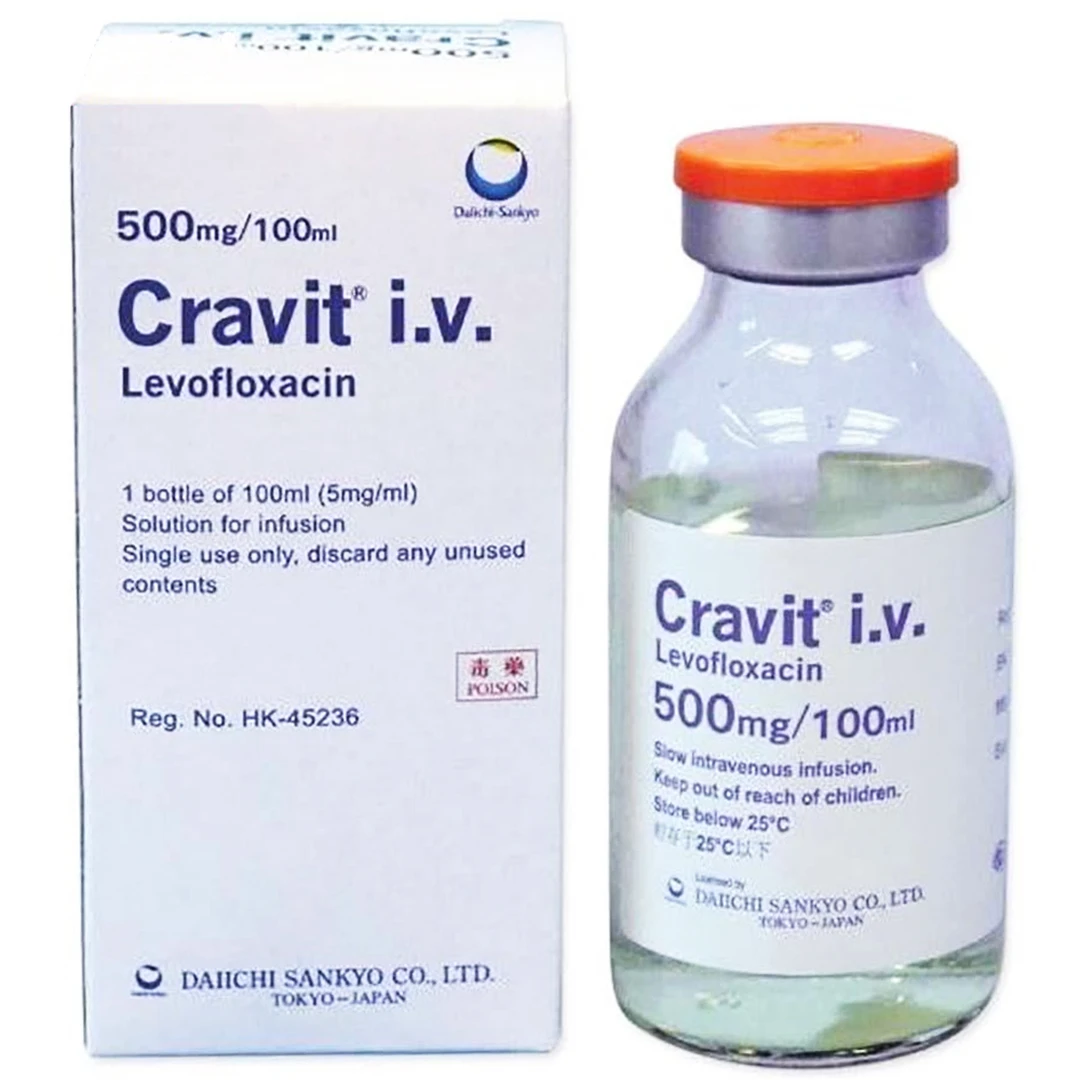 Dung dịch tiêm truyền Cravit 500mg Daiichi-Sankyo điều trị viêm xoang ...