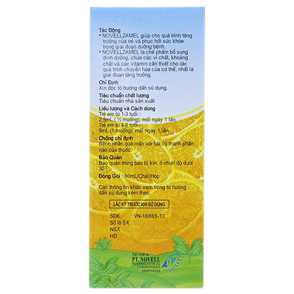 Hình ảnh Siro NovellZamel bổ sung vitamin, khoáng chất cho trẻ em (60ml)