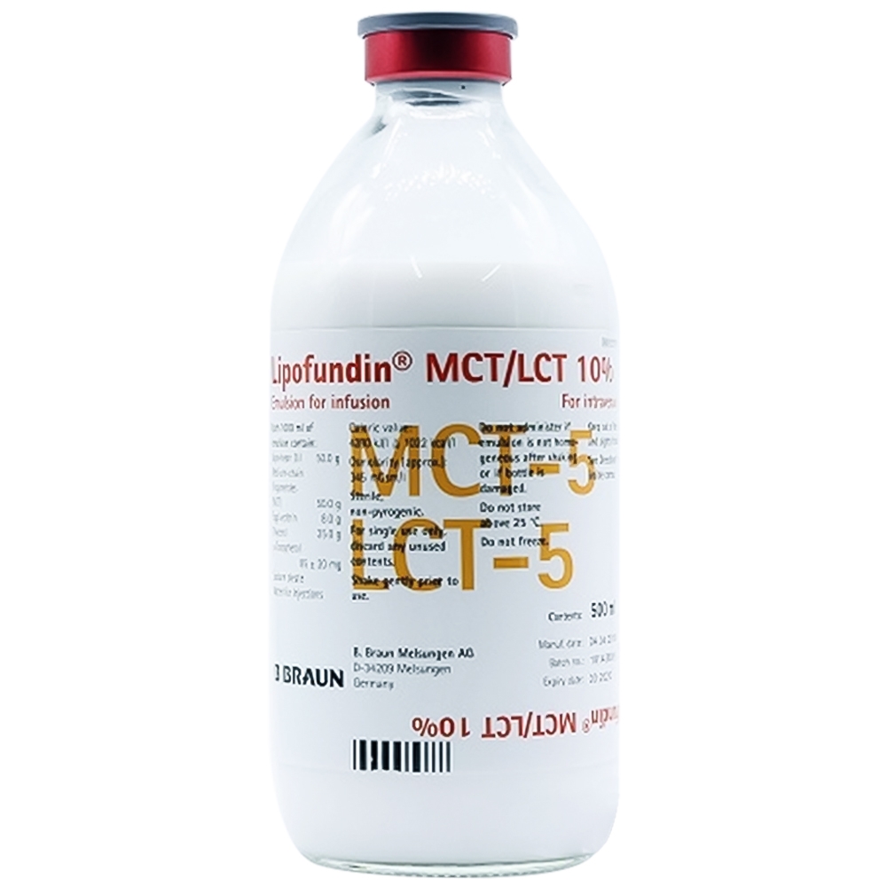 Hình ảnh Dịch truyền Lipofundin MCT/LCT 10% B.Braun cung cấp năng lượng, chất béo (250ml)