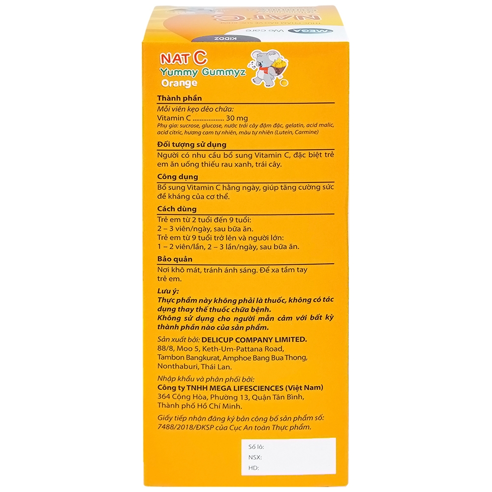 Hình ảnh Viên nhai Nat C Yummy Gummyz bổ sung Vitamin C hằng ngày, giúp tăng cường sức đề kháng (25 túi)