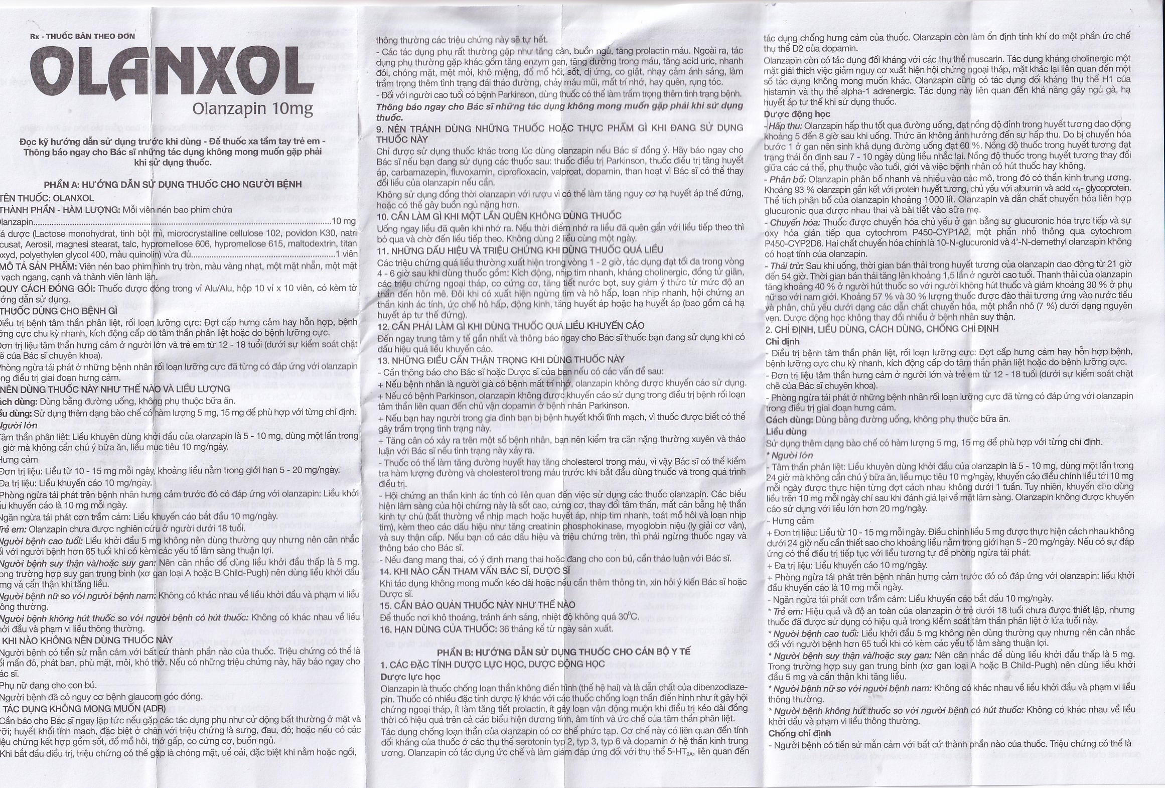 Hình ảnh Viên nén Olanxol 10mg Danapha điều trị tâm thần phân liệt (10 vỉ x 10 viên)