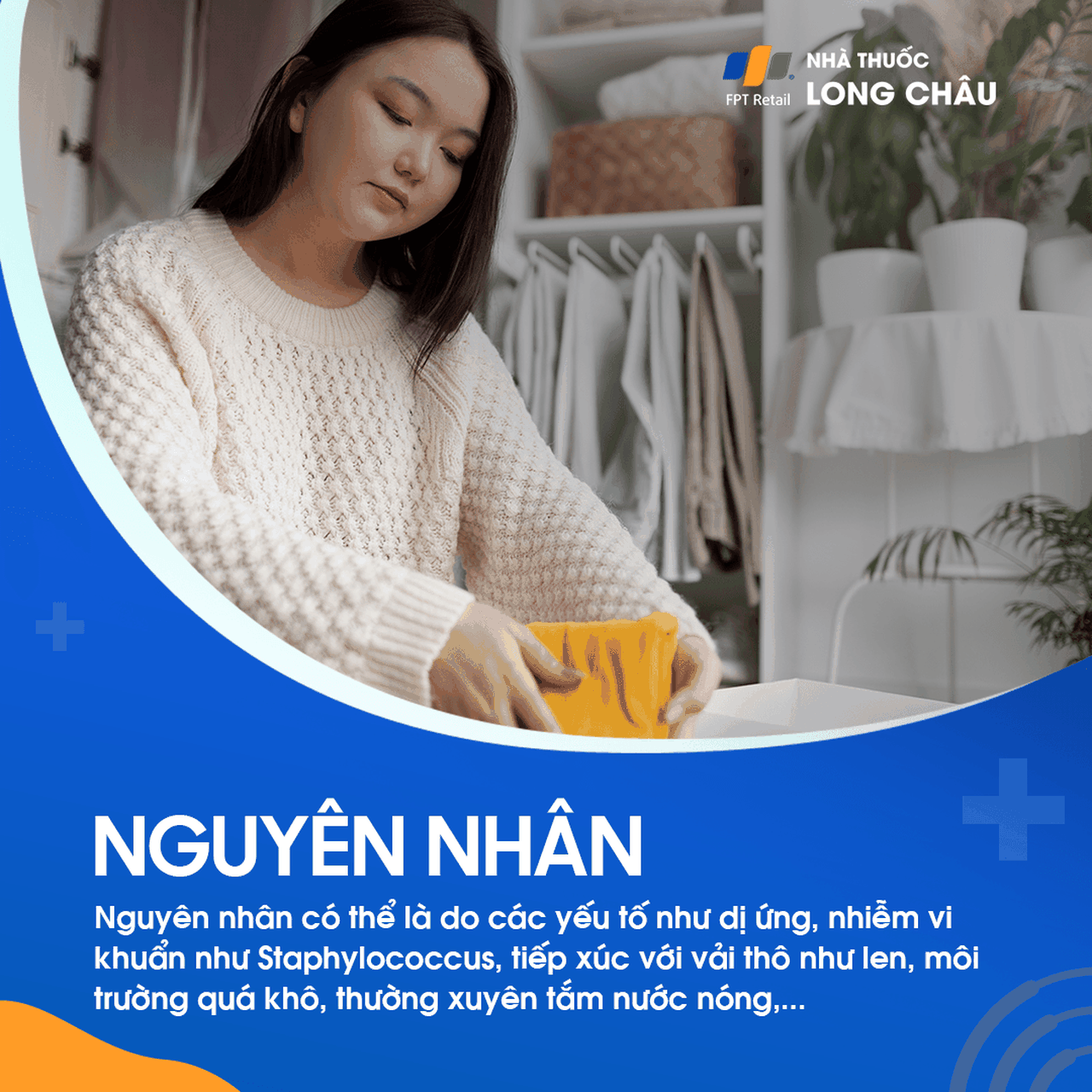 Các yếu tố như dị ứng, phản ứng với môi trường hoặc tình trạng da khô có thể gây ra chàm đồng tiền