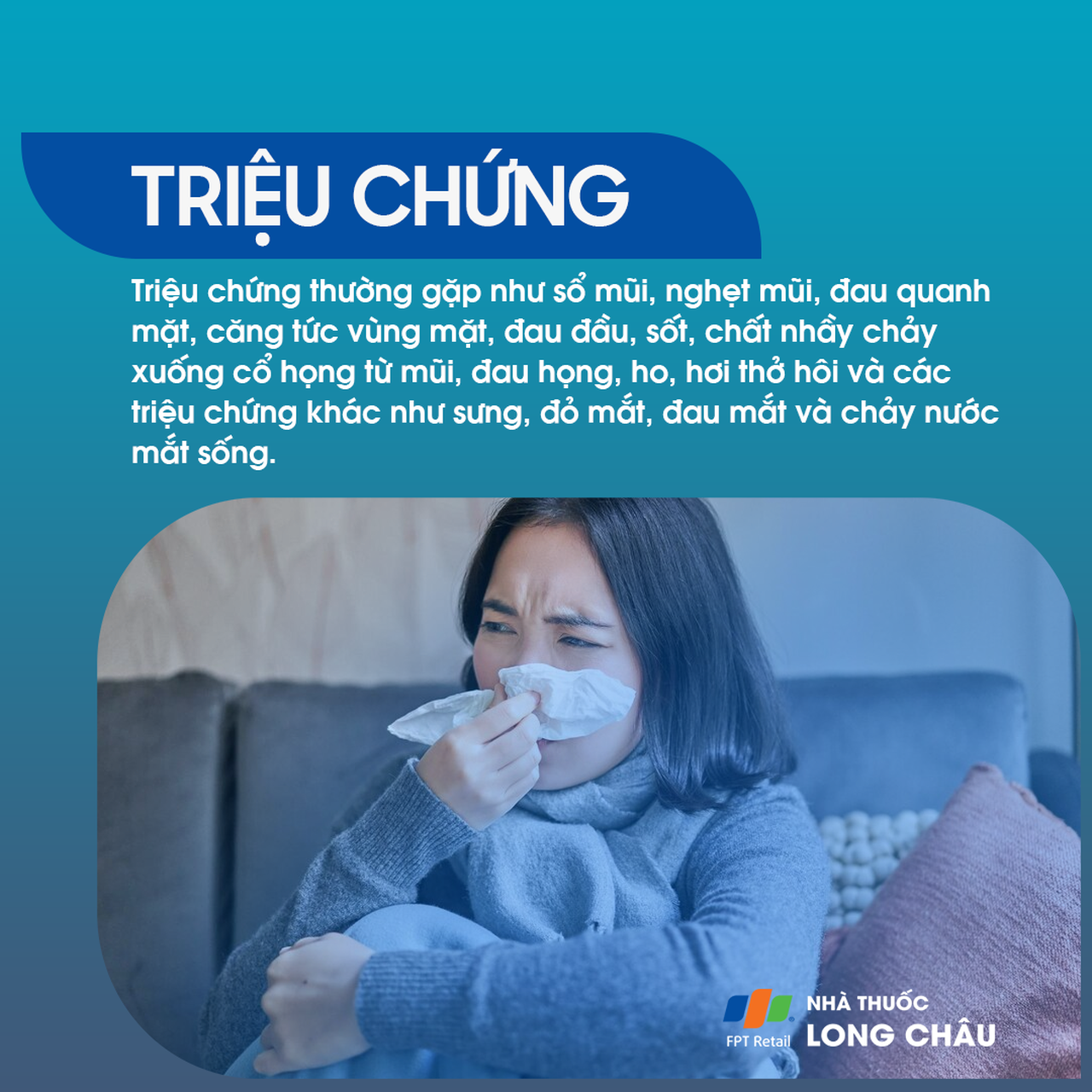 Biểu hiện đau đầu và chảy nước mũi ở người bị viêm xoang sàng