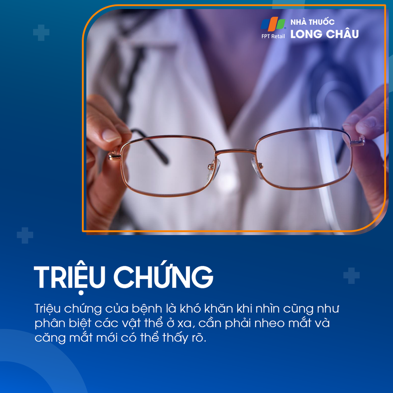 Triệu chứng cận thị thường là nhìn mờ vật ở xa, phải nheo mắt hoặc căng mắt mới thấy rõ