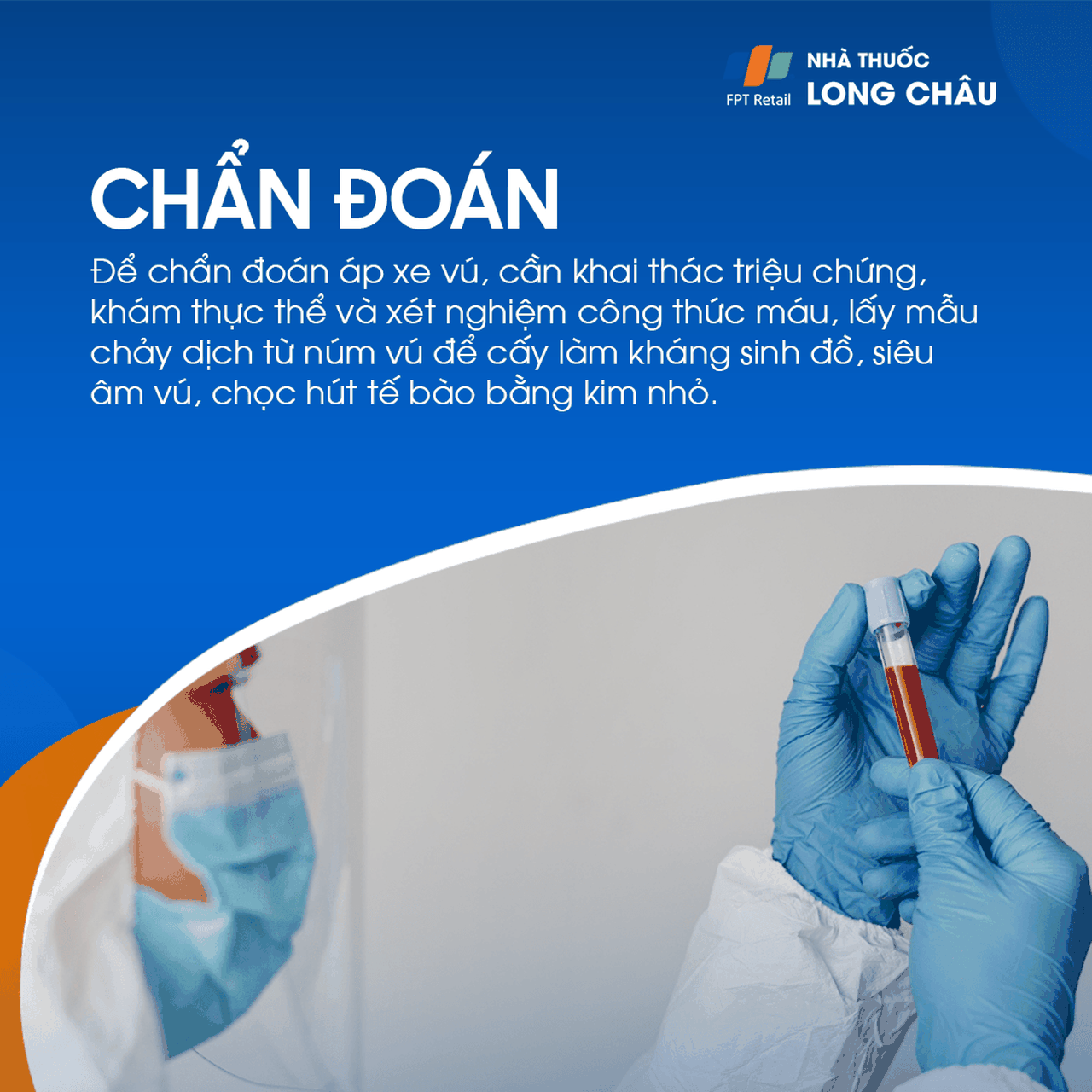 Chẩn đoán áp xe vú bằng khám lâm sàng, siêu âm, xét nghiệm máu và cấy dịch từ núm vú