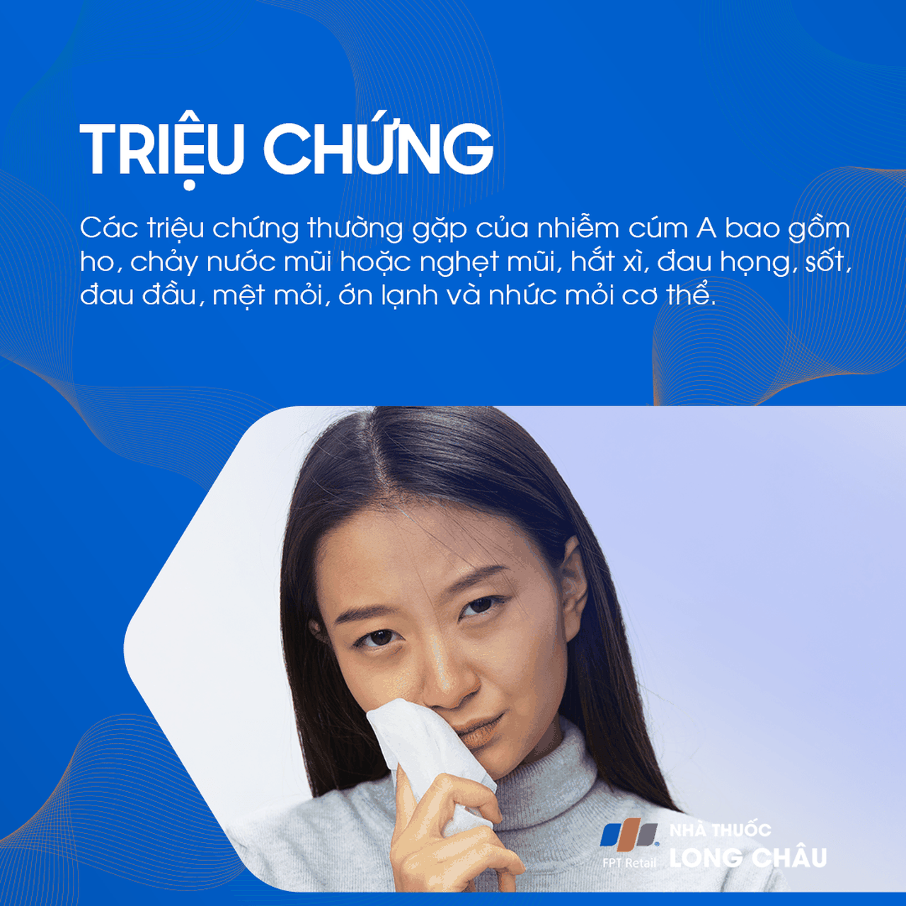 Triệu chứng cúm A thường khởi phát đột ngột với sốt cao, ho khan, đau họng