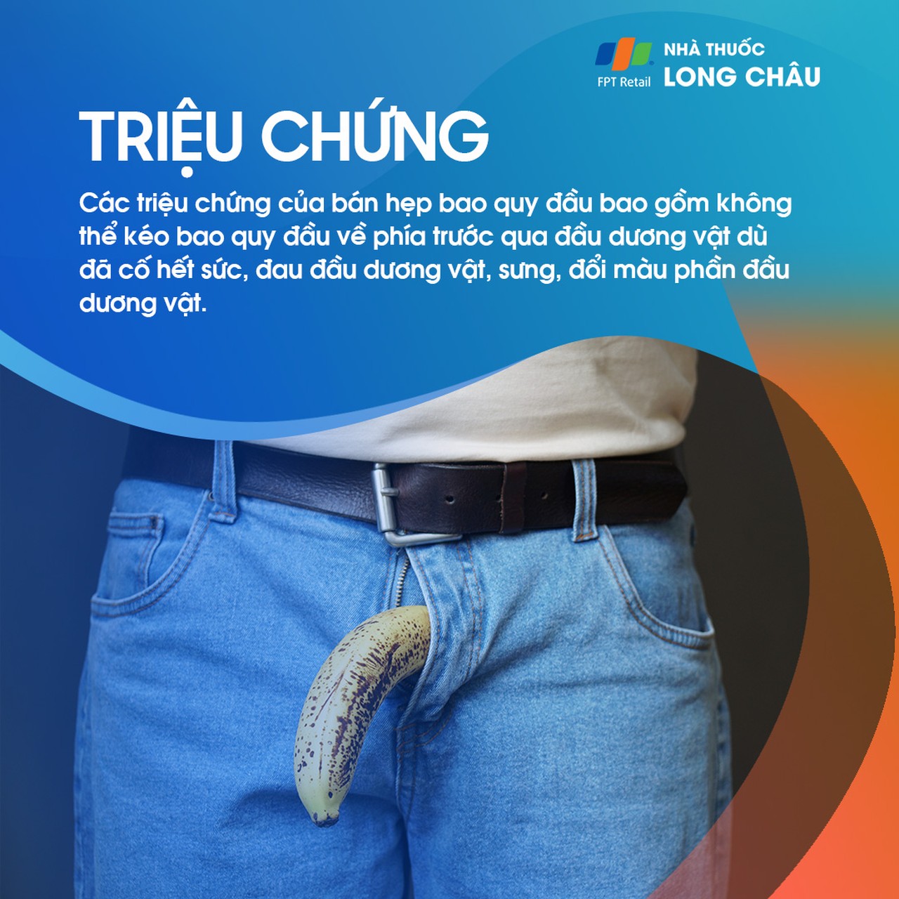 Triệu chứng gồm không kéo được bao quy đầu, đau đầu dương vật, sưng, đổi màu phần đầu