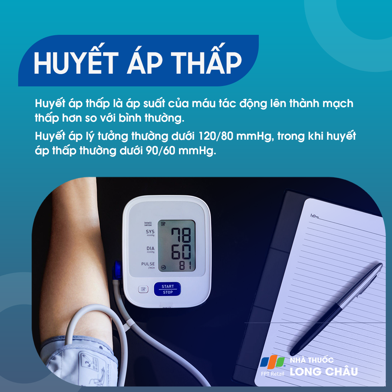 Huyết áp là áp lực đẩy máu vào thành động mạch khi tim bơm máu