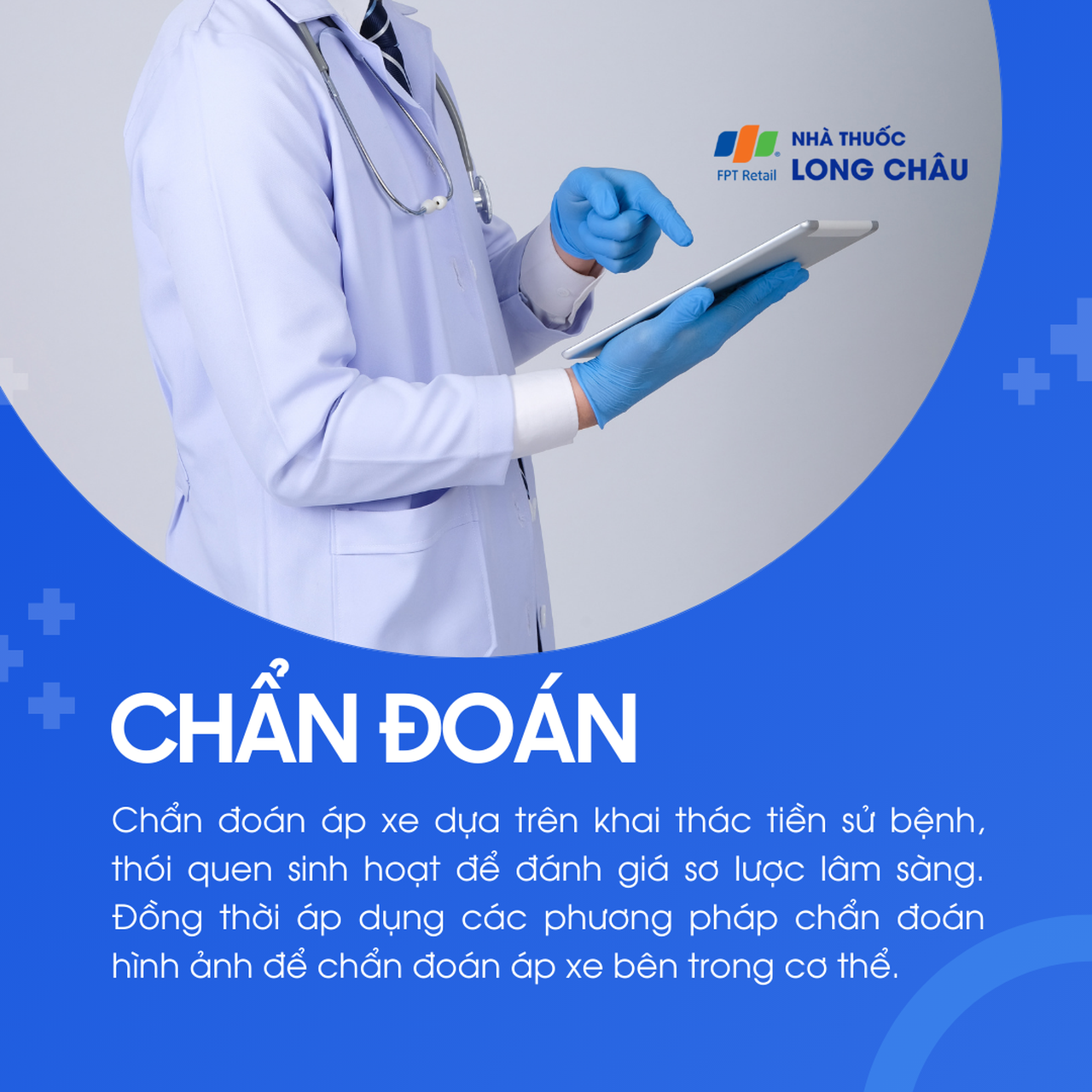 Chẩn đoán áp xe dựa trên tiền sử bệnh và thói quen sinh hoạt, kết hợp thăm khám và chẩn đoán hình ảnh