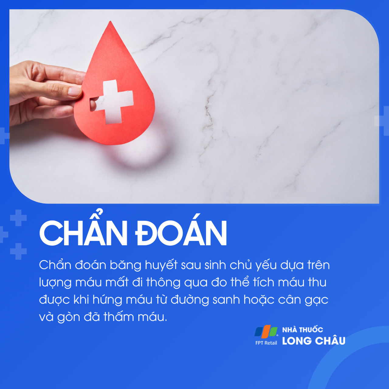 Chẩn đoán dựa vào thể tích máu mất đi bằng cách cân gạc, gòn hoặc hứng máu từ đường sinh