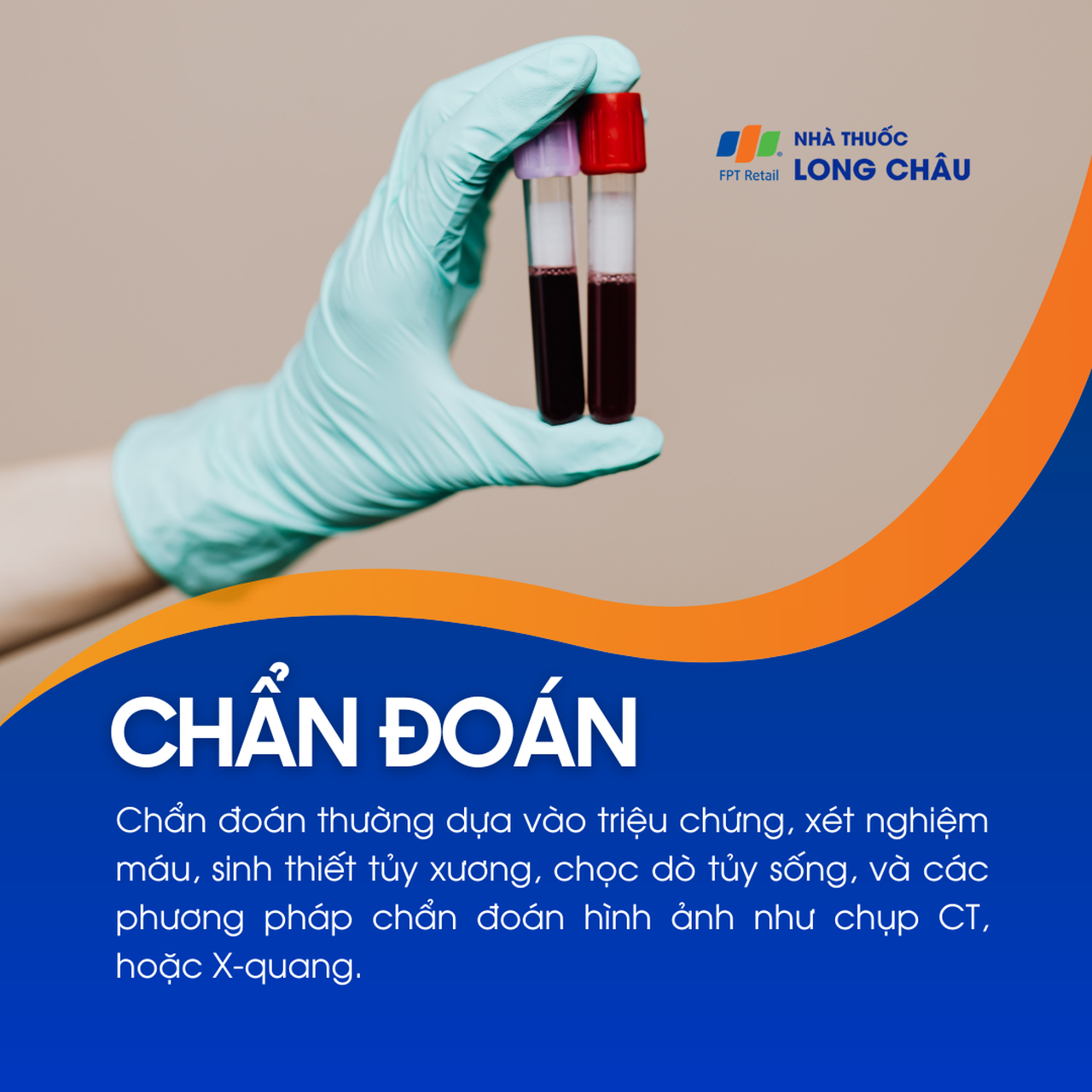 Chẩn đoán bạch cầu dựa trên xét nghiệm máu, sinh thiết tủy xương, chọc dò tủy sống, chụp CT hoặc X-quang