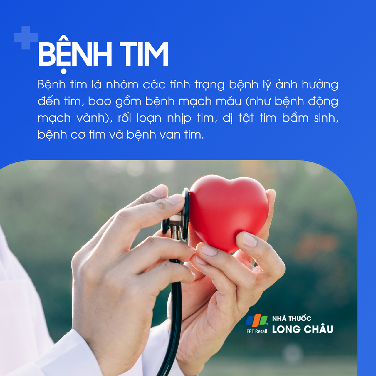 Bệnh tim là nhóm các bệnh lý ảnh hưởng đến hoạt động của tim, bao gồm bệnh mạch máu (như mạch vành), rối loạn nhịp tim, dị tật tim bẩm sinh
