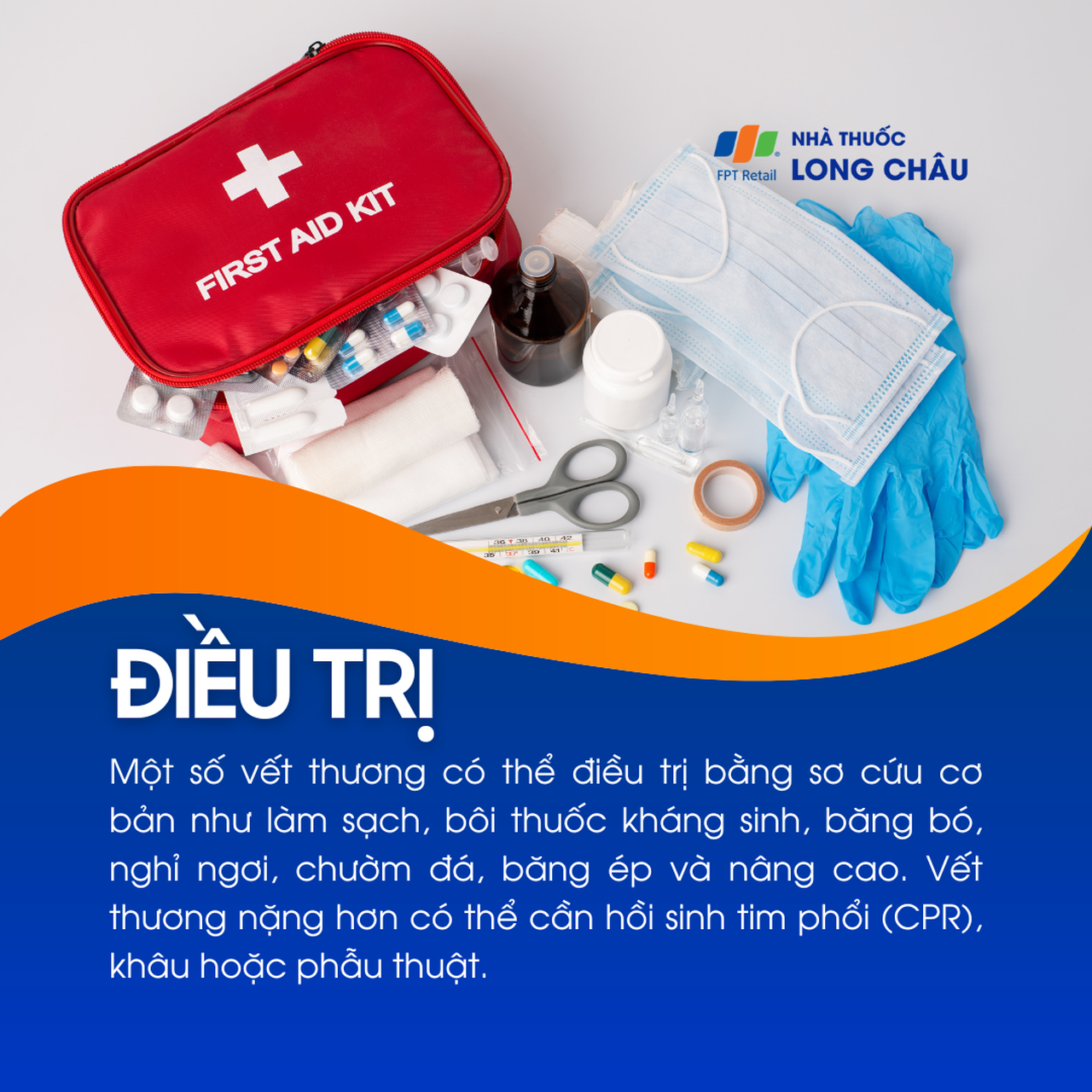 Chấn thương nhẹ có thể xử lý bằng vệ sinh, băng bó, kháng sinh. Trường hợp nặng cần khâu, phẫu thuật hoặc hồi sức tim phổi