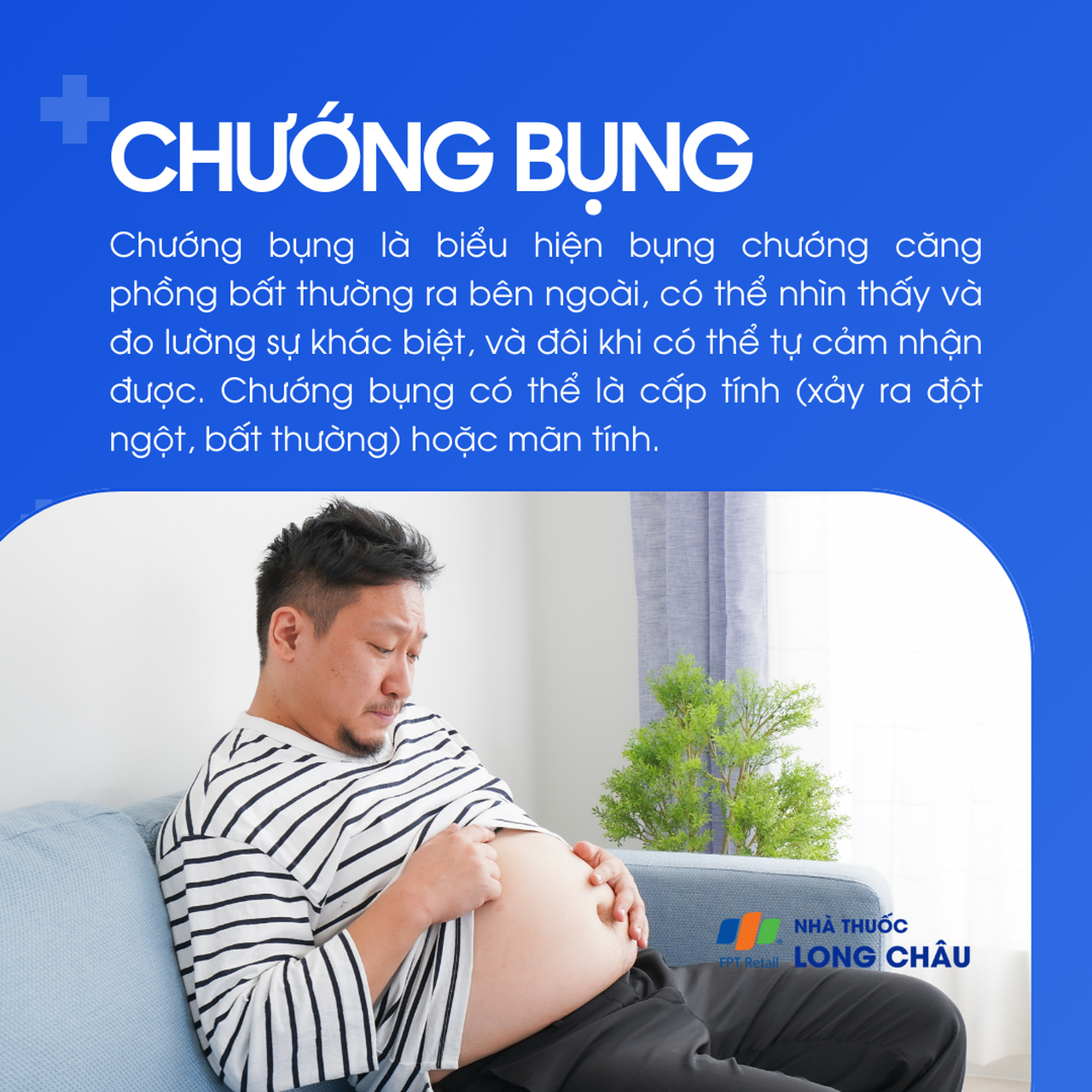 Bụng căng phồng bất thường, có thể cấp tính hoặc mạn tính