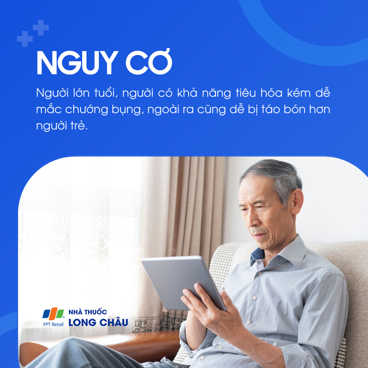 Người lớn tuổi, tiêu hoá kém dễ bị chướng bụng và táo bón hơn