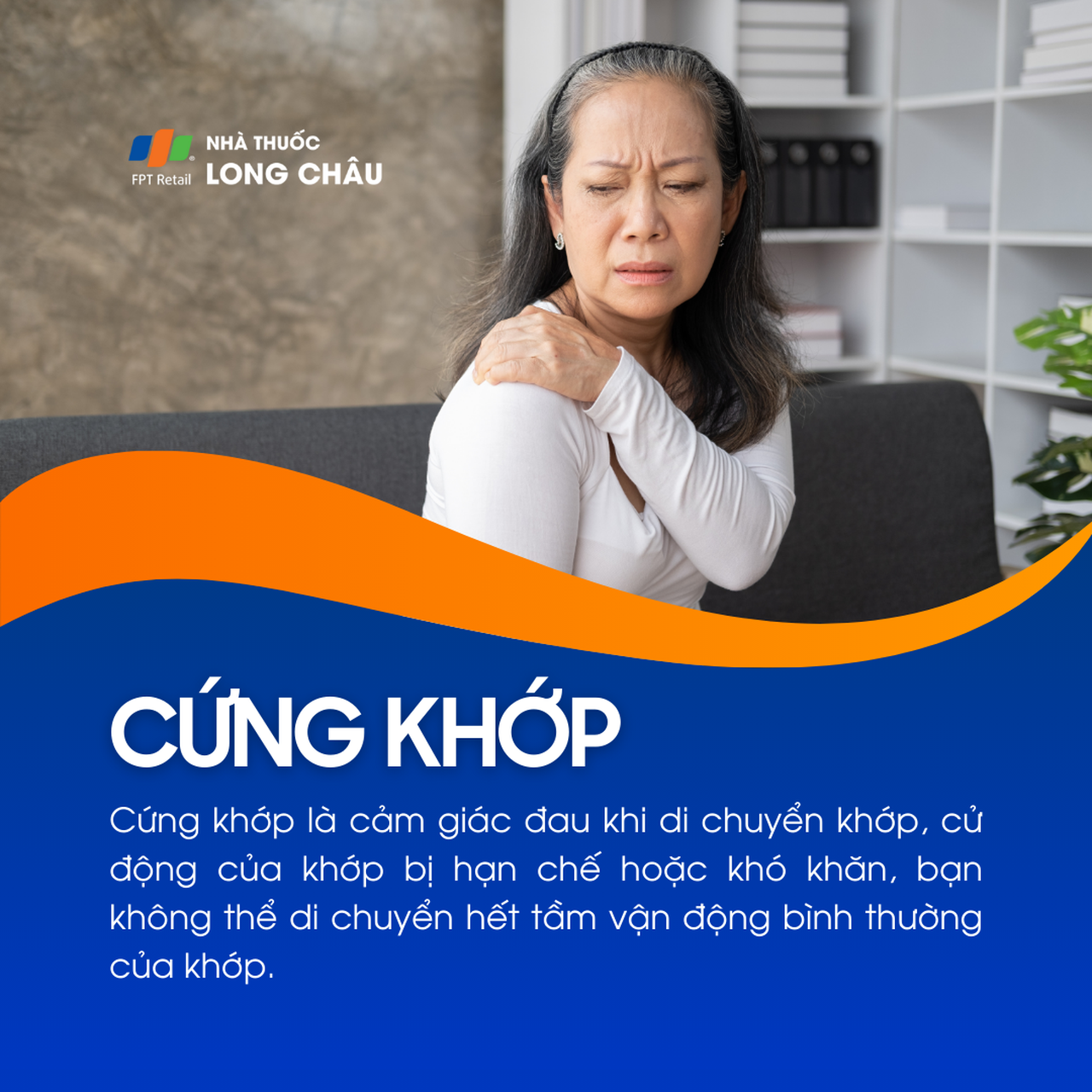 Cứng khớp khiến khớp khó di chuyển, giảm tầm vận động bình thường.