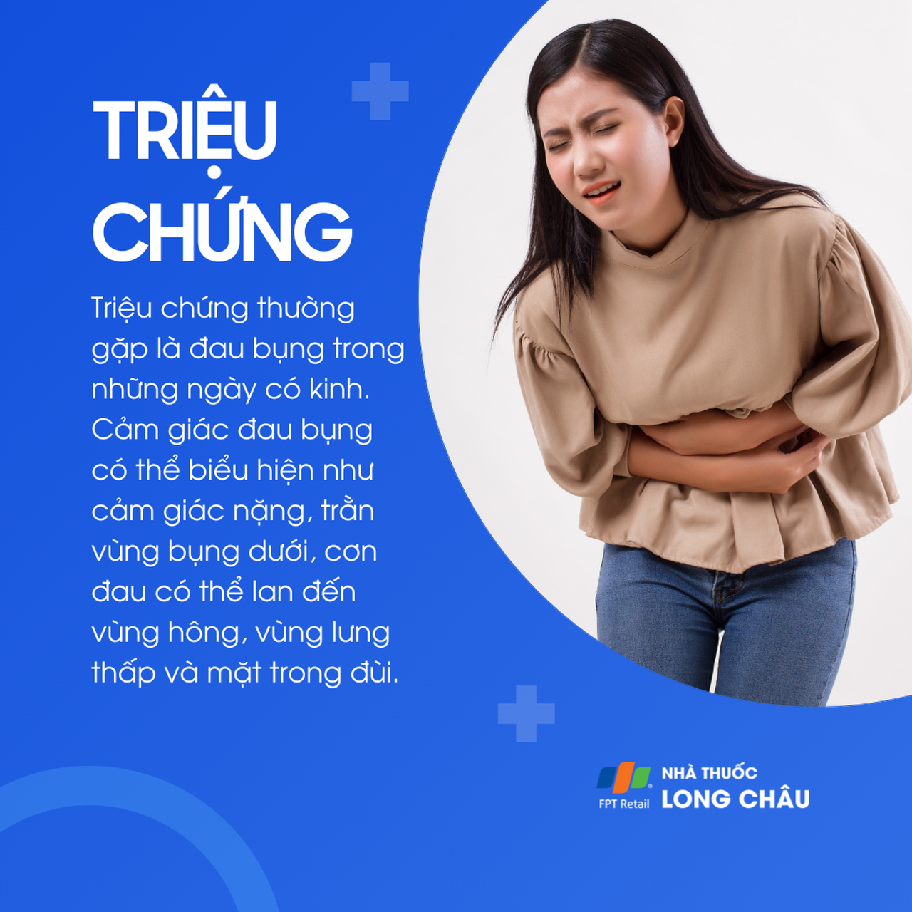Các triệu chứng đau bụng kinh điển hình gồm đau âm ỉ hoặc dữ dội vùng bụng dưới, kèm mệt mỏi, buồn nôn hoặc tiêu chảy