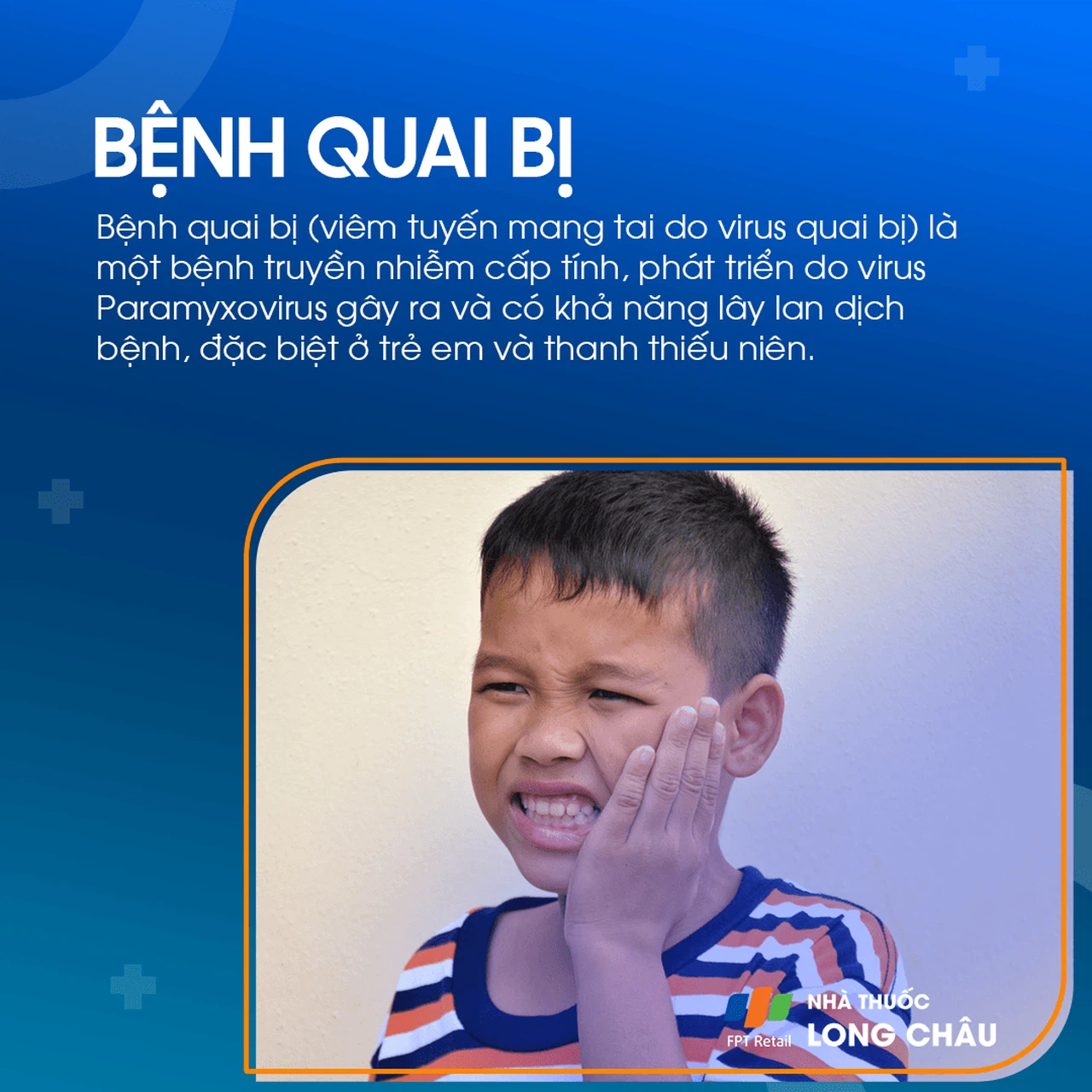 Bệnh quai bị là một bệnh truyền nhiễm cấp tính, phổ biến chủ yếu ở trẻ em, do virus quai bị (Mumps virus) thuộc họ Paramyxoviridae gây ra