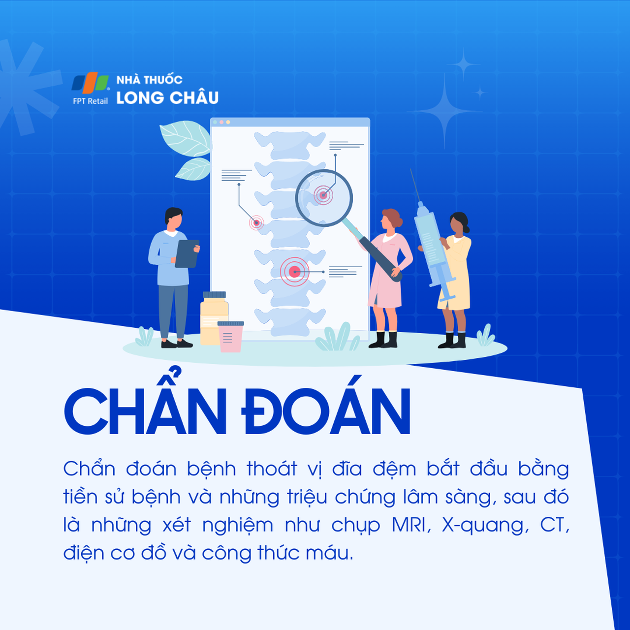 chẩn đoán thoát vị đĩa đệm bằng MRI, X-quang, CT và xét nghiệm máu