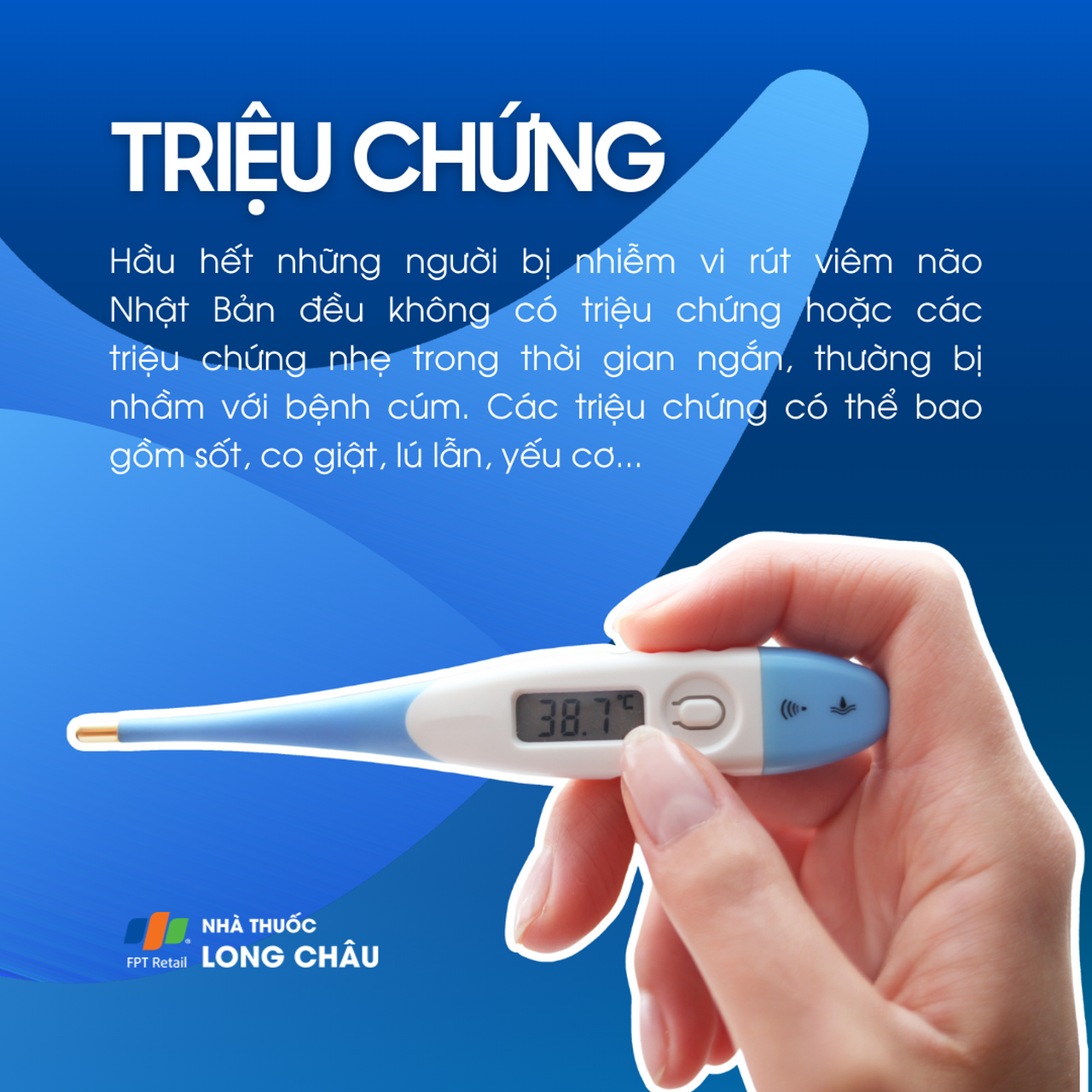 Triệu chứng viêm não Nhật Bản như sốt cao, đau đầu và co giật ở bệnh nhân nhiễm virus JE