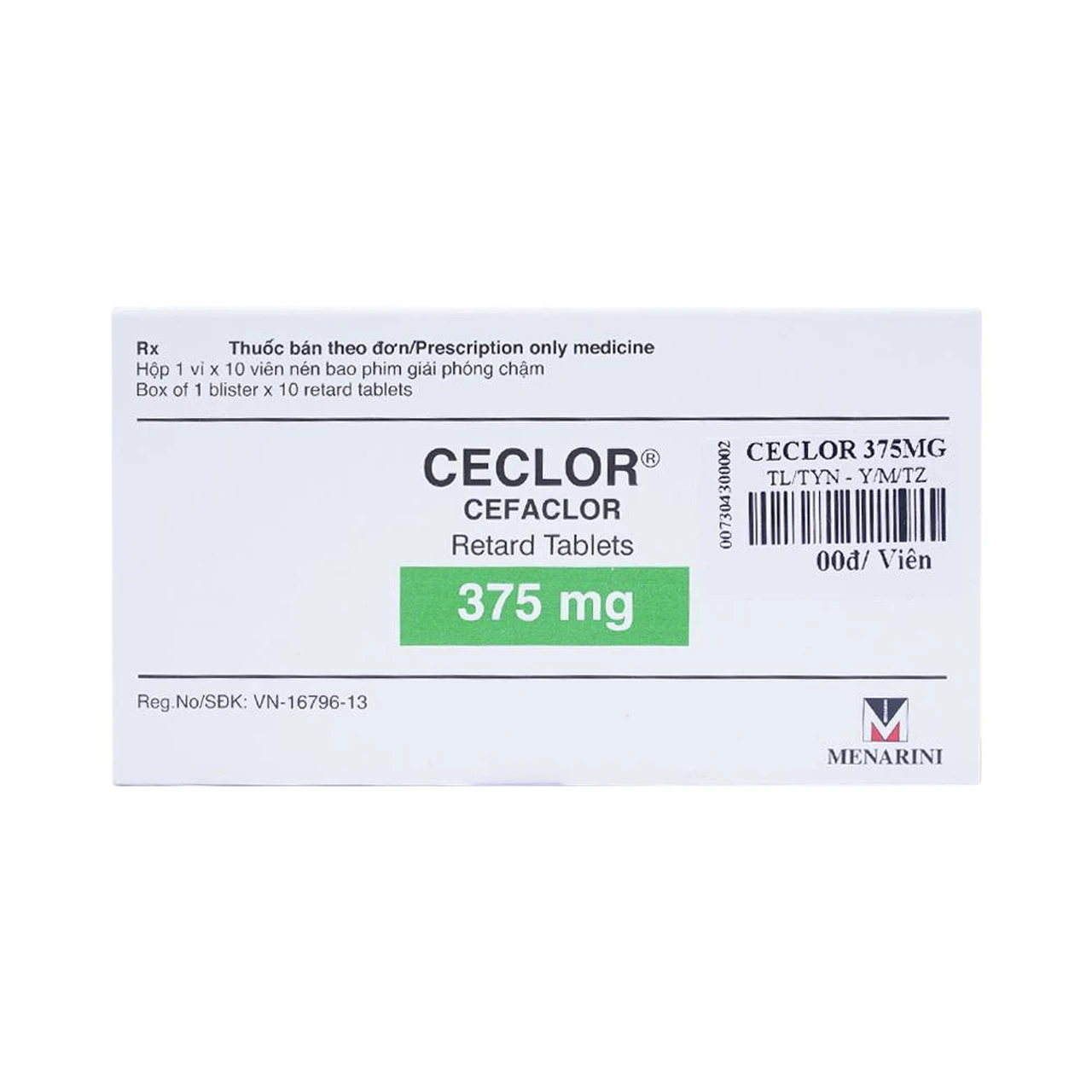 Ceclor 375mg: Thuốc trị nhiễm khuẩn (1 vỉ x 10 viên)