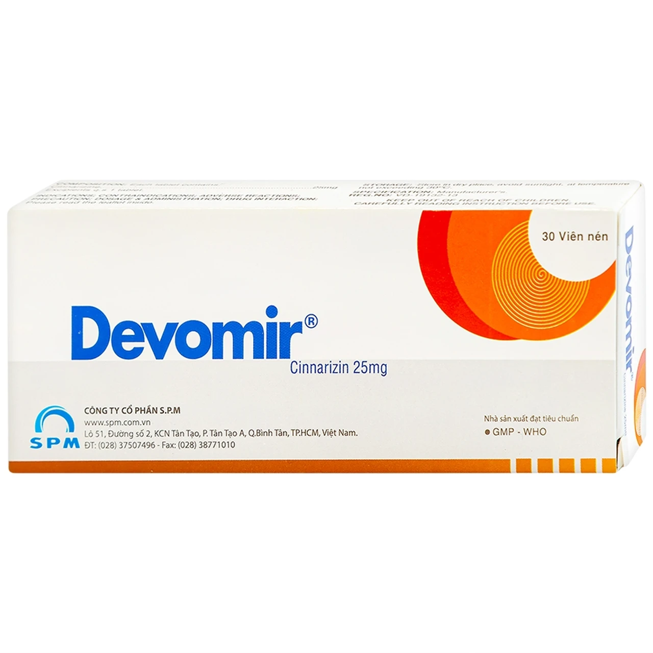 Devomir 25mg - Thuốc chống say xe, trị rối loạn tiền đình