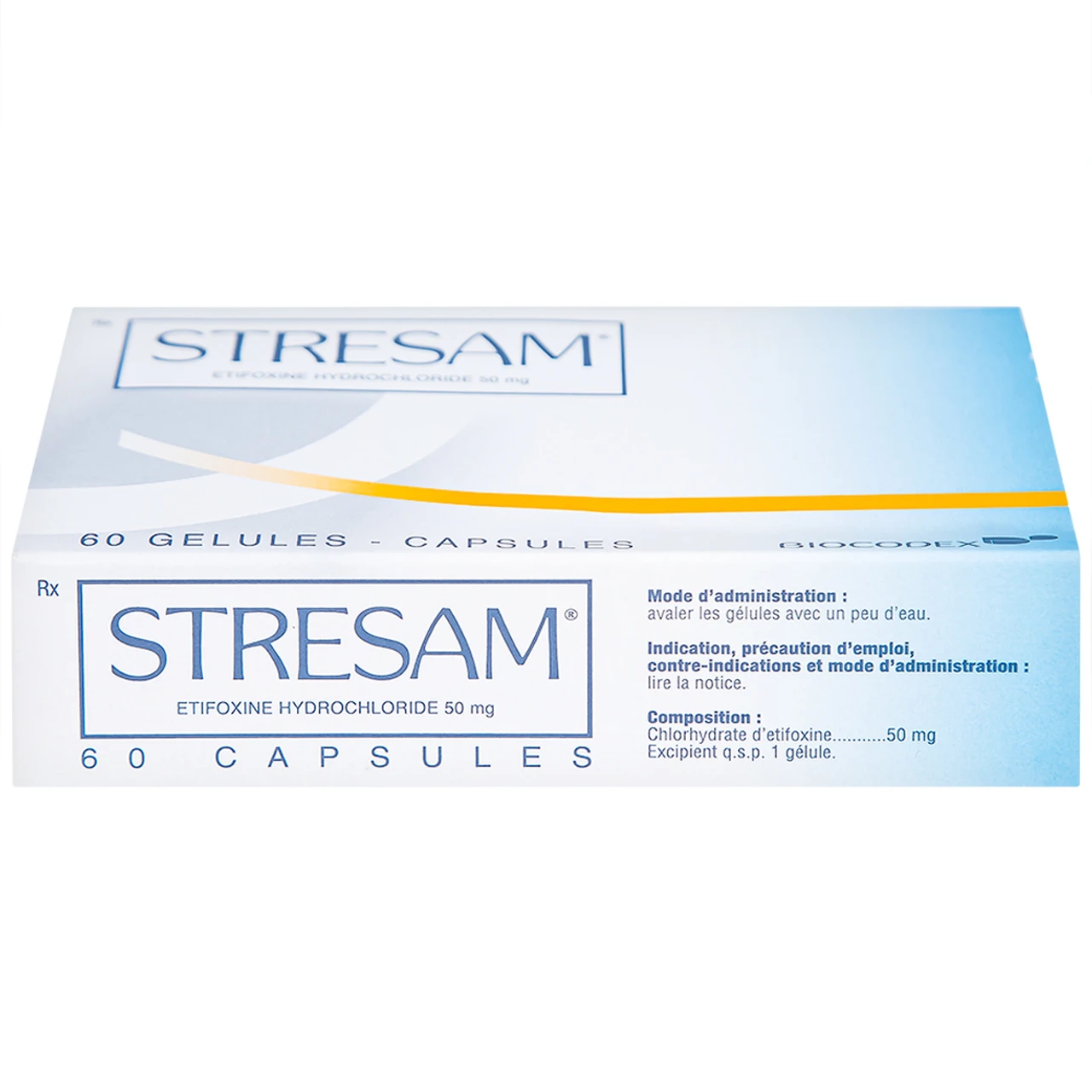 Thuốc Stresam Biocodex chống lo âu (3 vỉ x 20 viên)