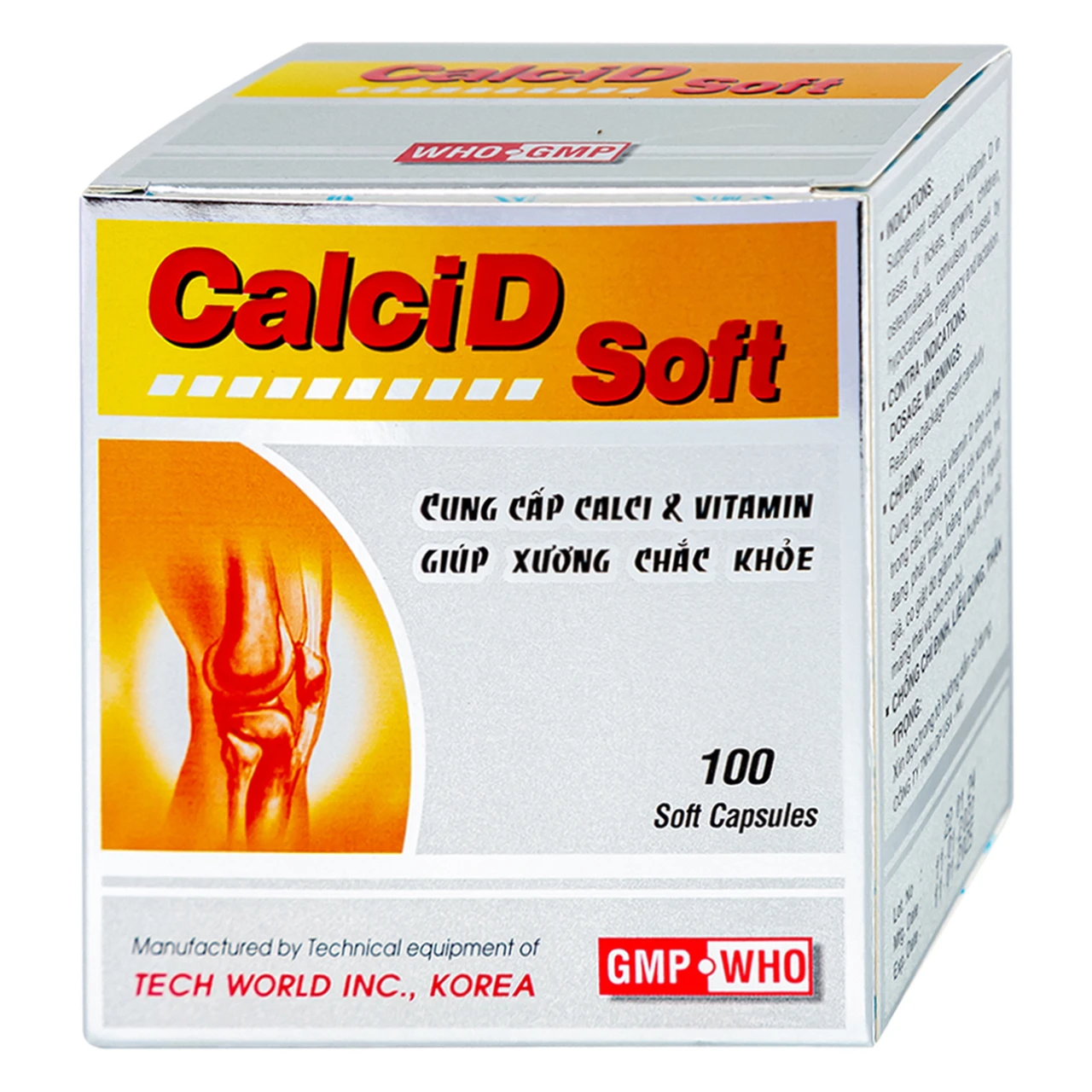 Thuốc Calcid Soft cung cấp Calci và Vitamin D (10 vỉ x 10 viên)