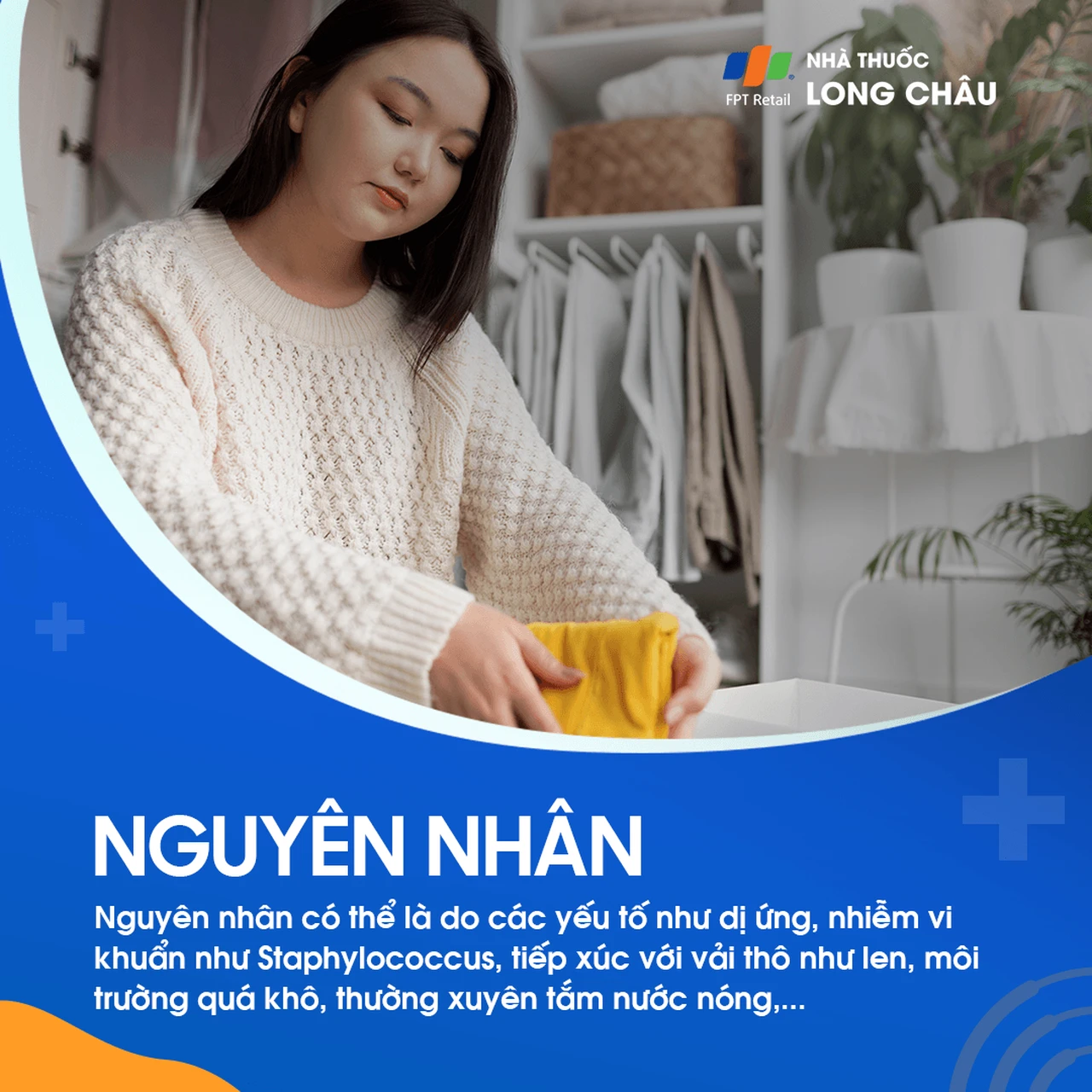 Các yếu tố như dị ứng, phản ứng với môi trường hoặc tình trạng da khô có thể gây ra chàm đồng tiền