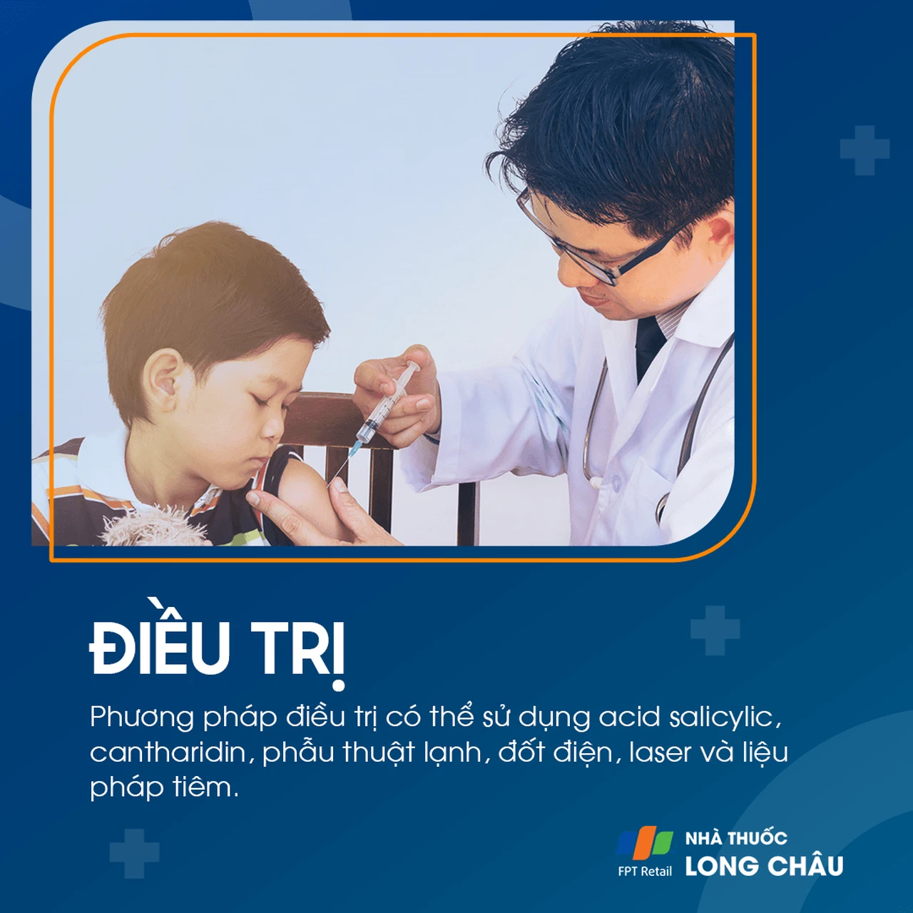 Điều trị mụn cóc bằng cách sử dụng thuốc bôi có chứa axit salicylic hoặc áp lạnh,, đốt điện, laser