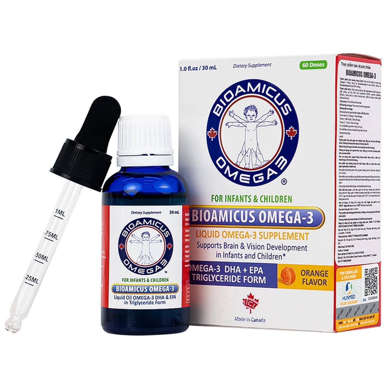 Bioamicus Omega-3 cải thiện thị lực, bổ não (30ml)